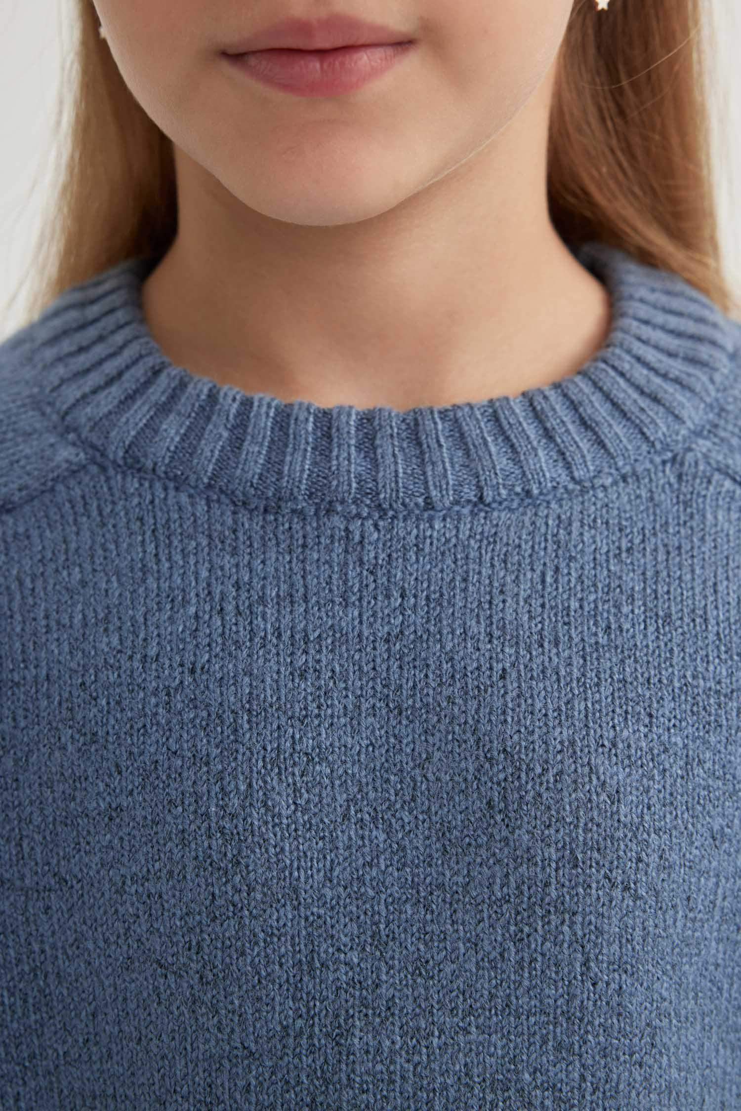 Kız Çocuk Bisiklet Yaka Triko Kazak