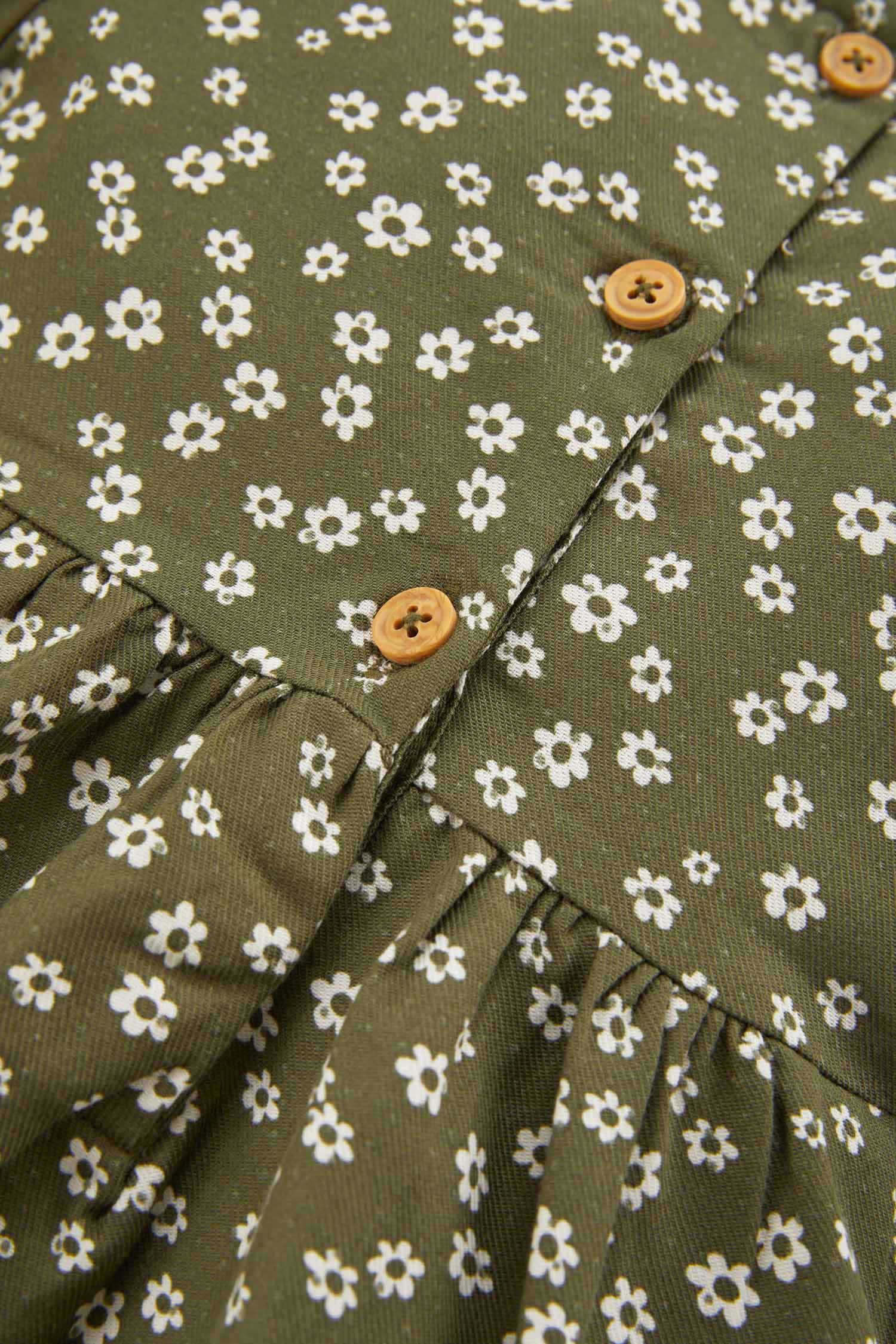 Baby Girl Floral Long Sleeve Twill Dress