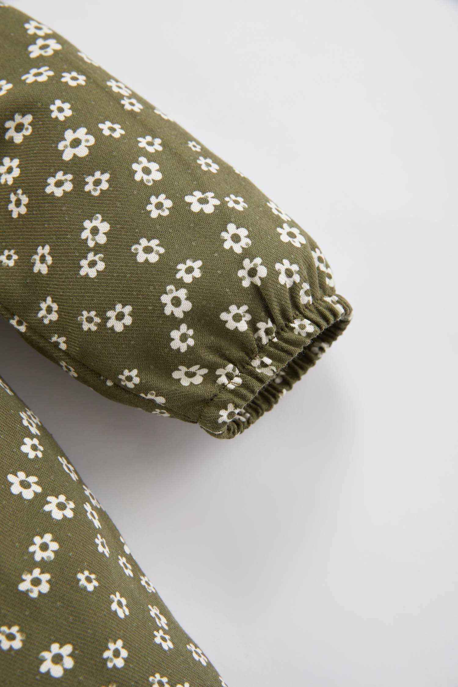 Baby Girl Floral Long Sleeve Twill Dress