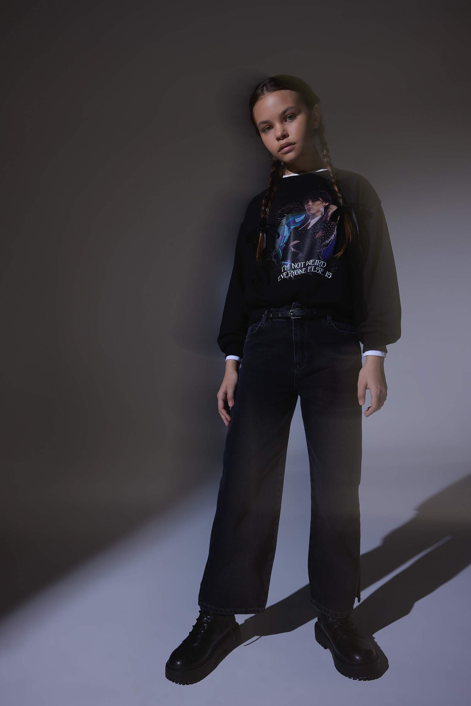 Girl Wednesday Oversize Fit Crew Neck Sweatshirt