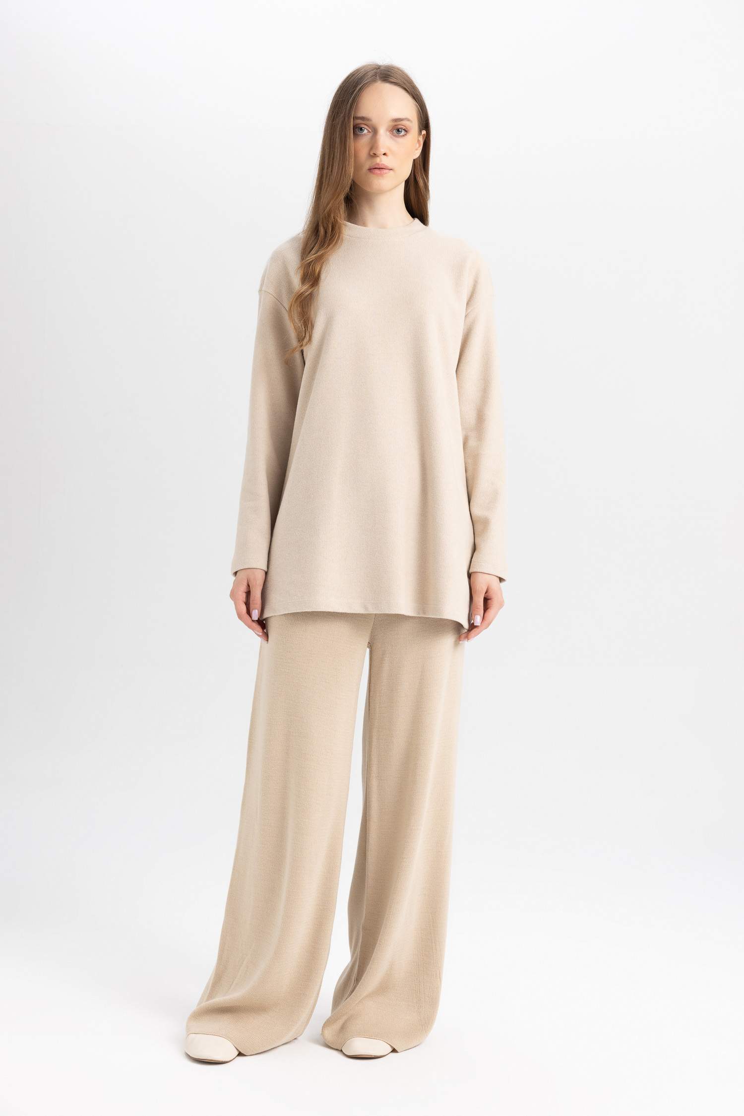 Regular Fit Crew Neck Basic T-Shirt Tunic