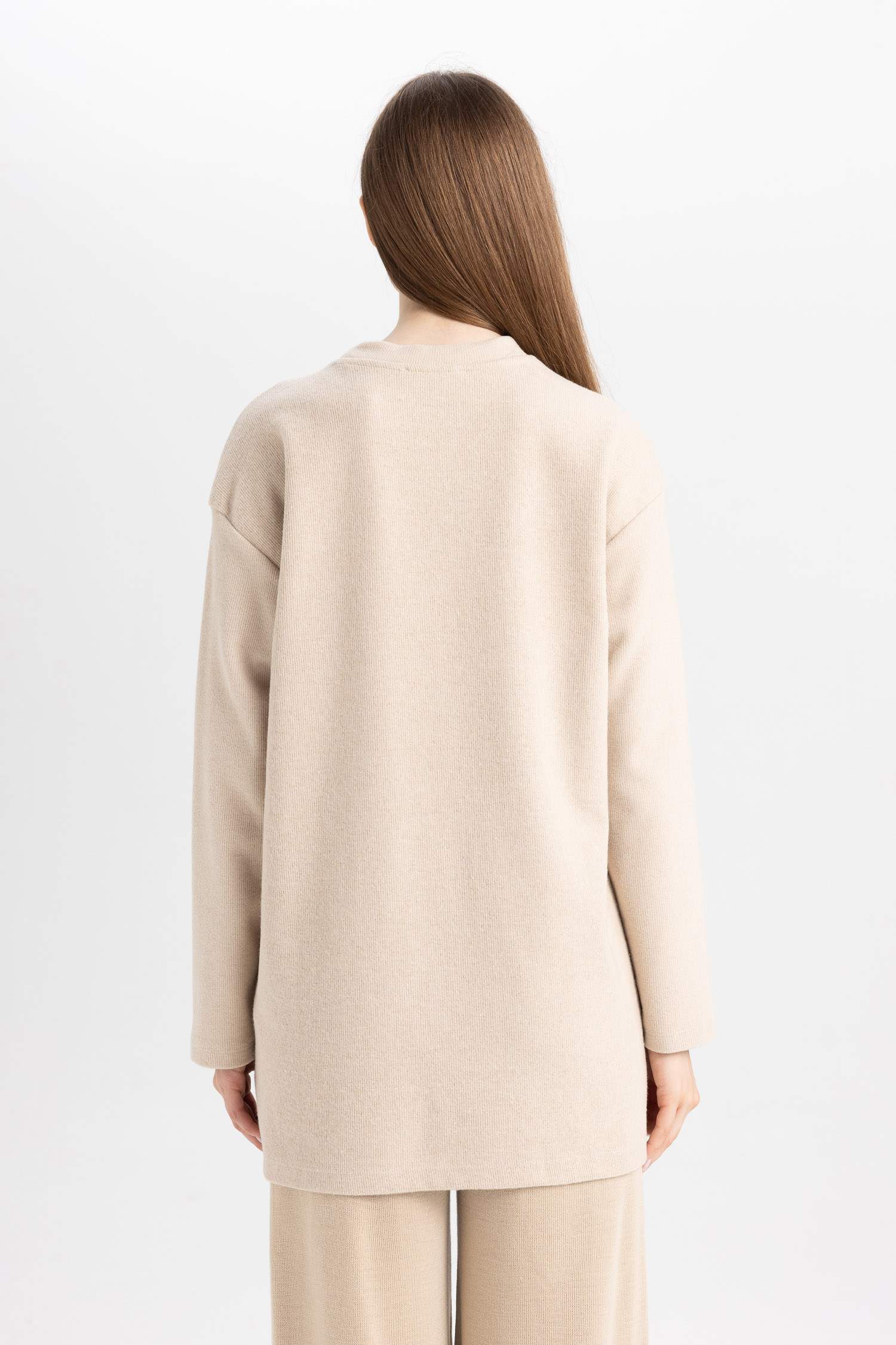 Regular Fit Crew Neck Basic T-Shirt Tunic