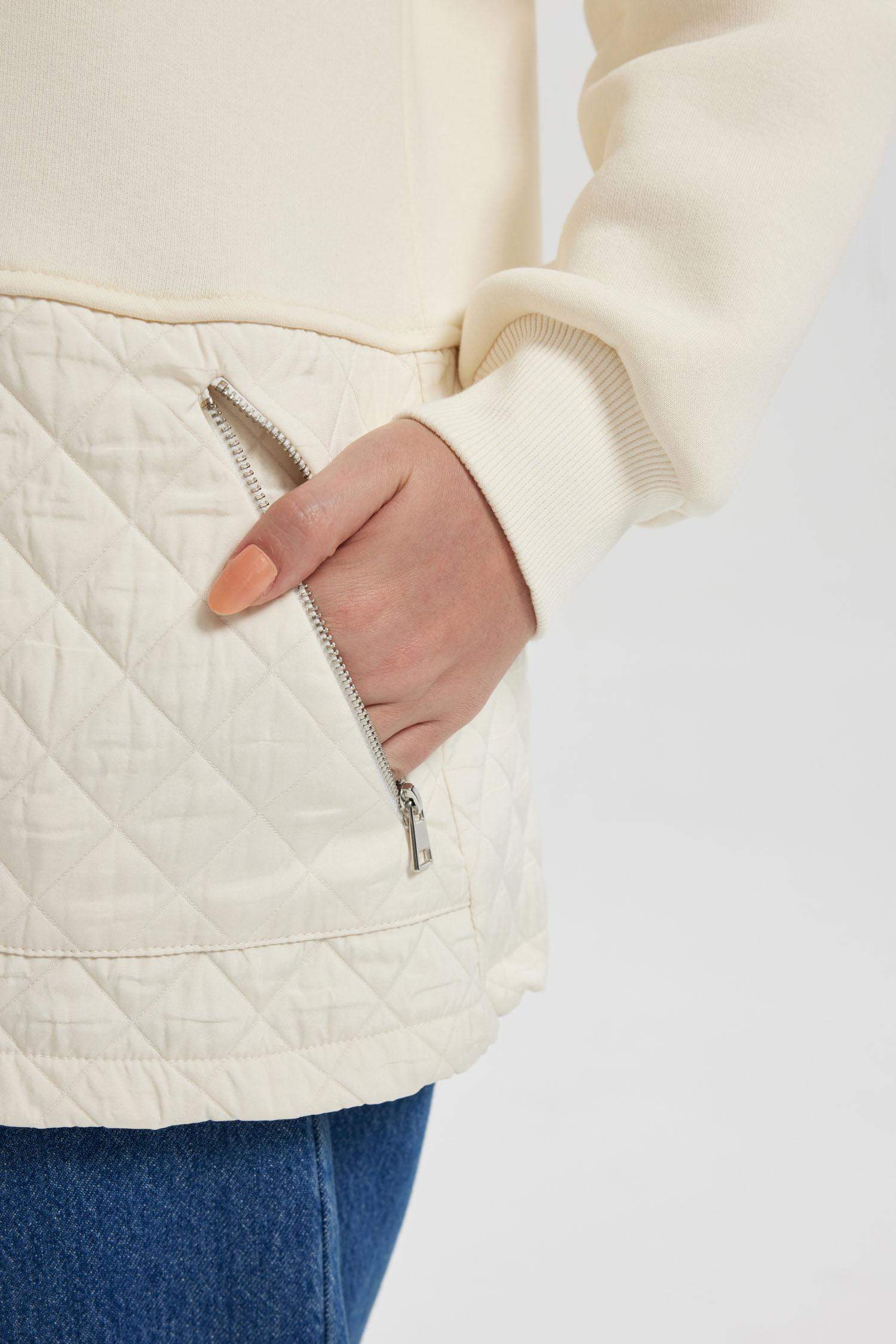 Regular Fit Half Turtleneck Thick Sweatshirt Tunic