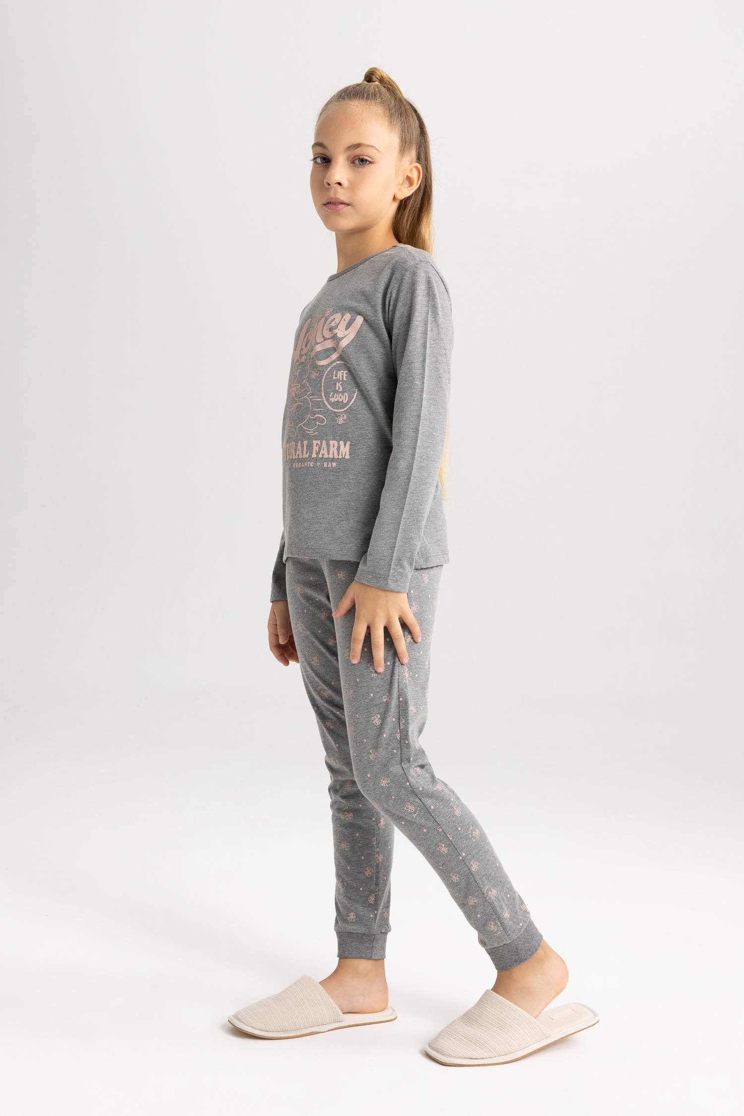 Қыздарға қалыпты пішім 2 Трикотаж пижамалар