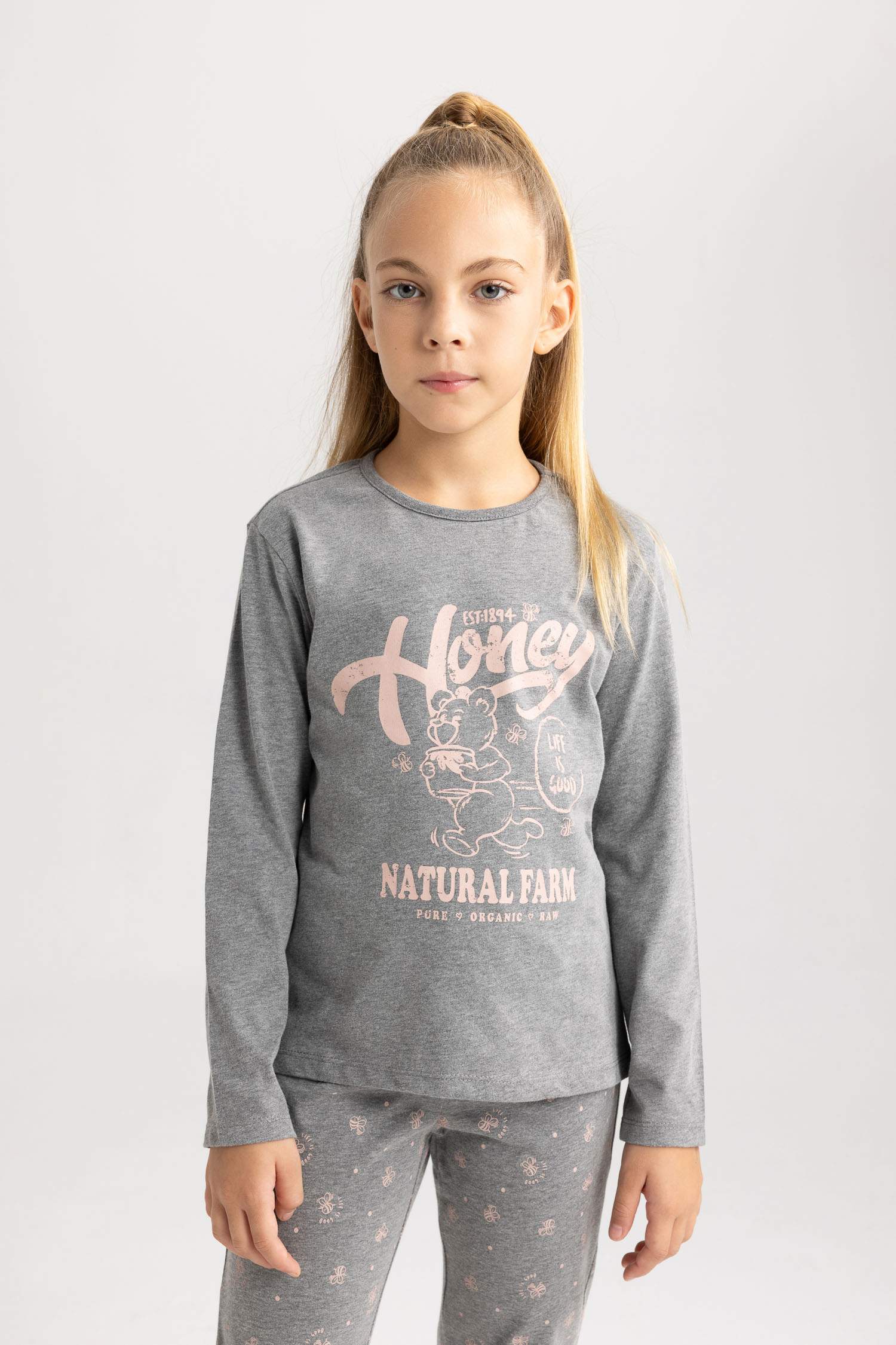 Қыздарға қалыпты пішім 2 Трикотаж пижамалар