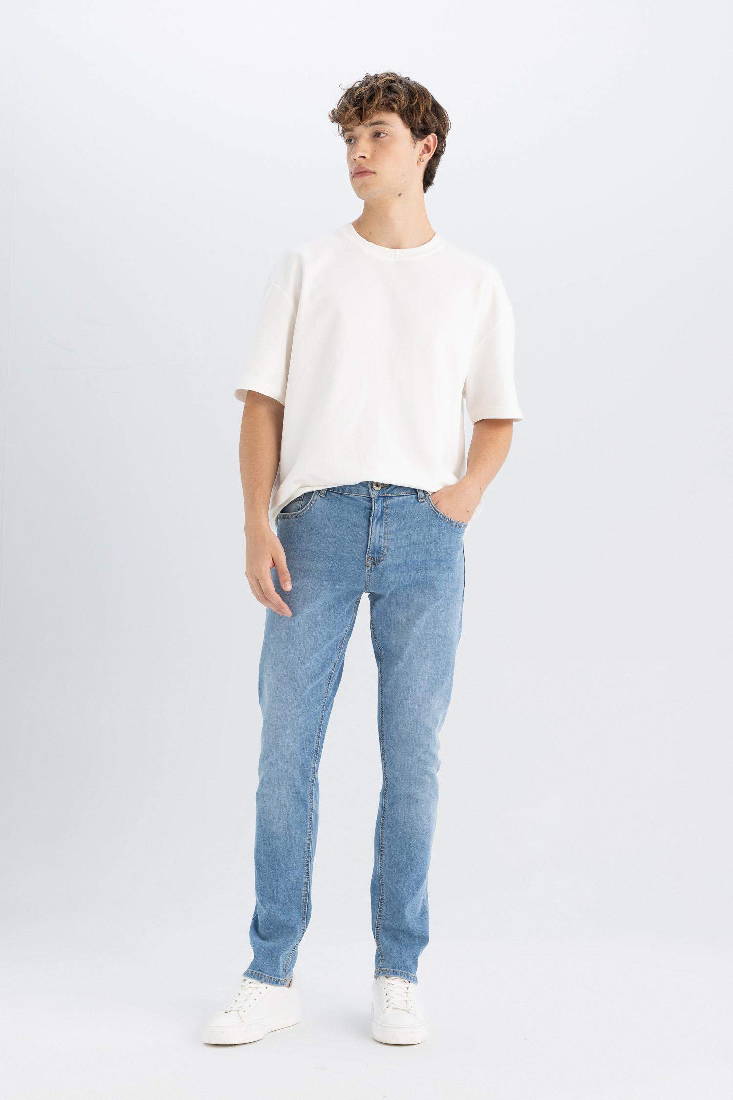 سروال جينز بيدرو سليم فيت بساق ضيق