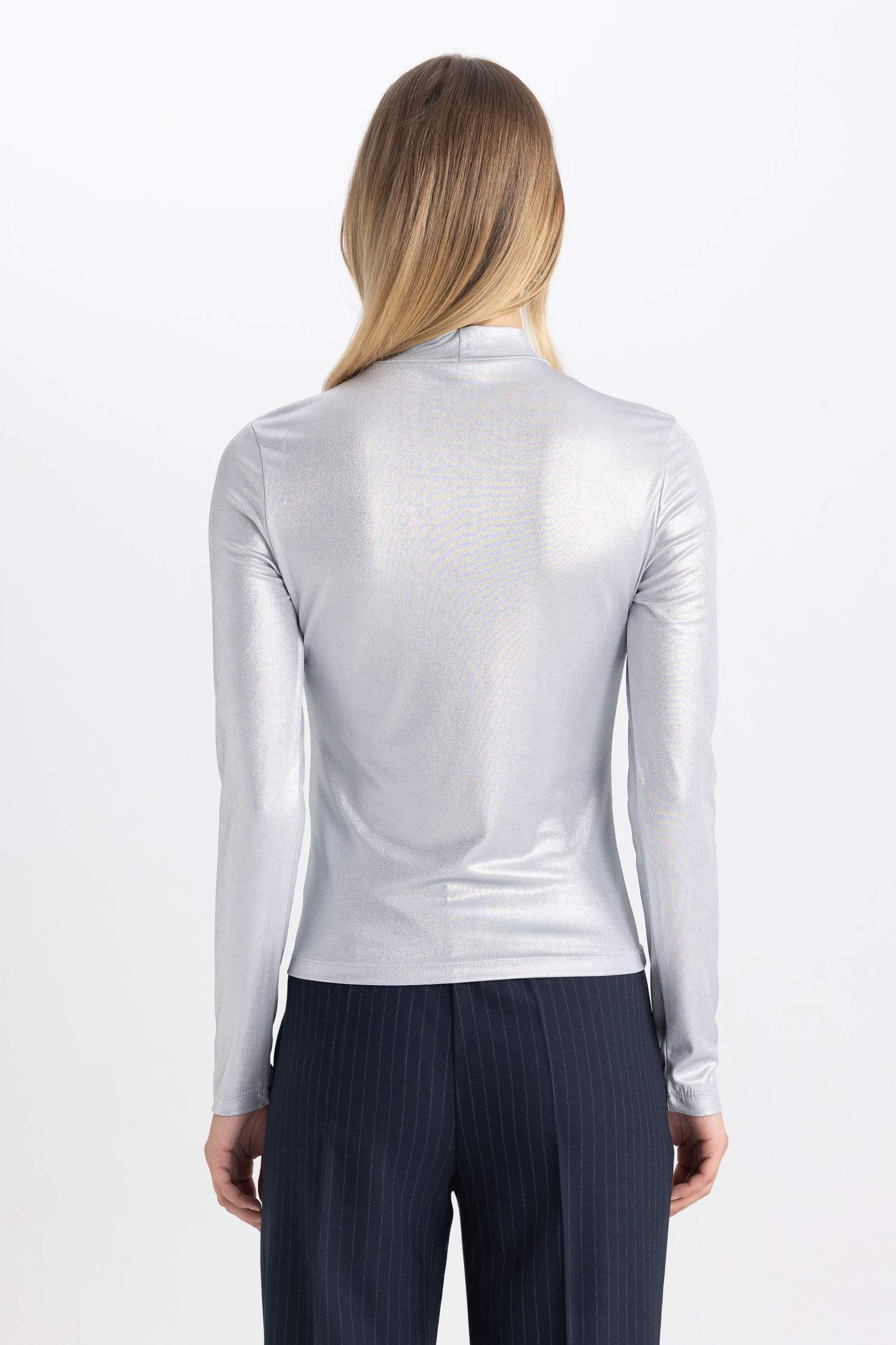 Slim Fit Half Turtleneck Long Sleeve T-Shirt