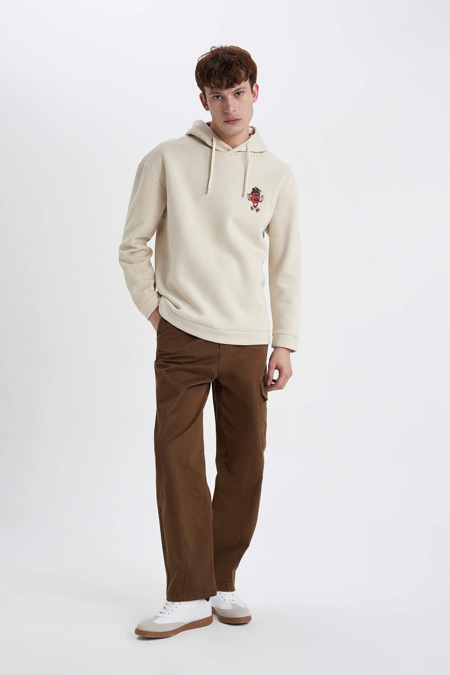 Baggy Fit Regular Hem Gabardine Trousers