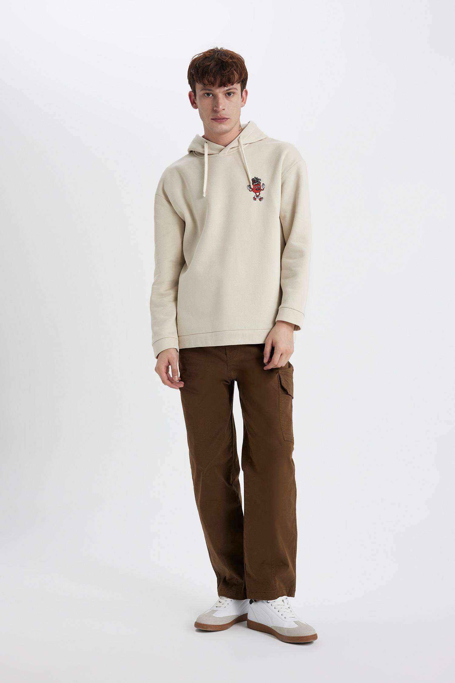 Baggy Fit Regular Hem Gabardine Trousers