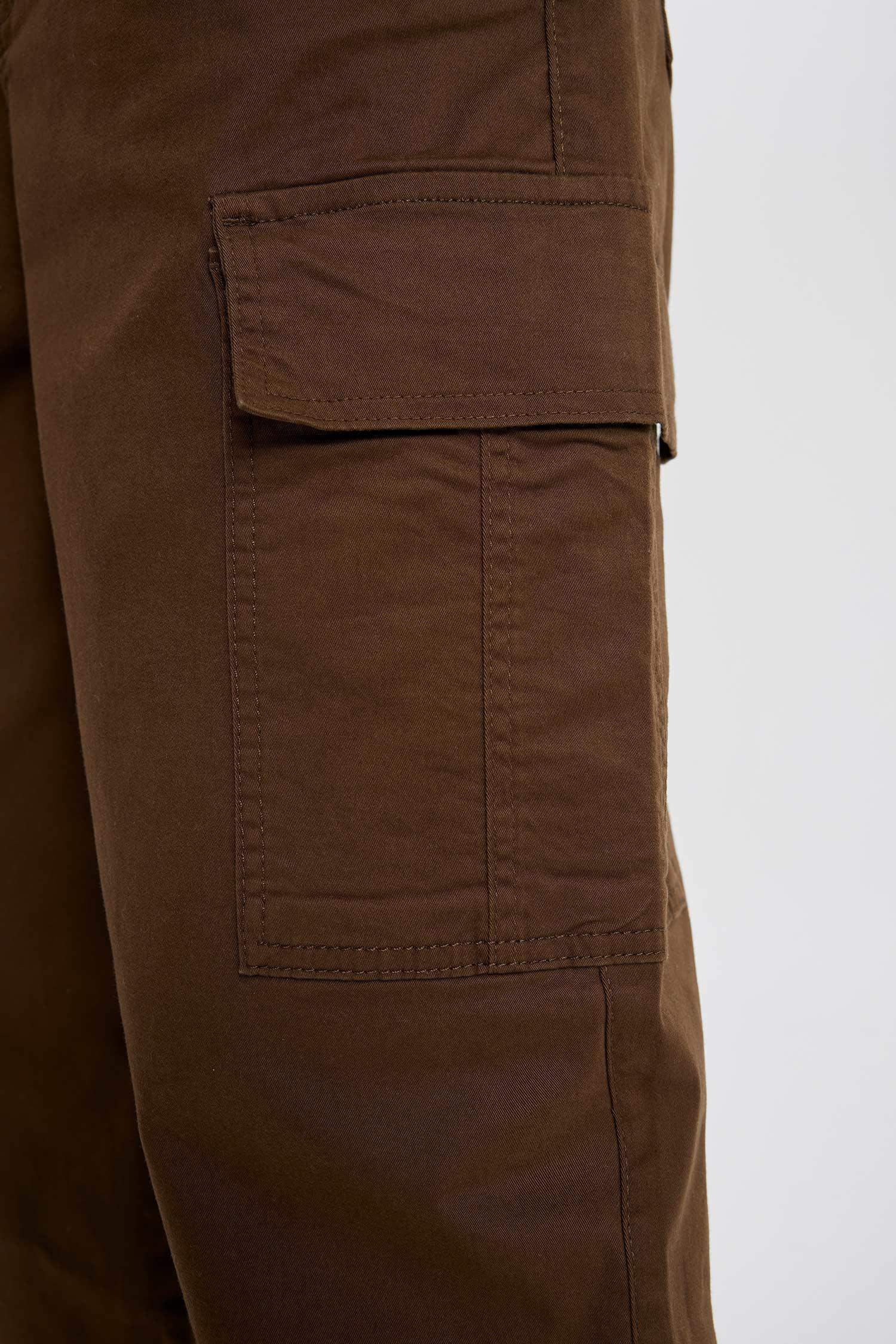 Baggy Fit Regular Hem Gabardine Trousers