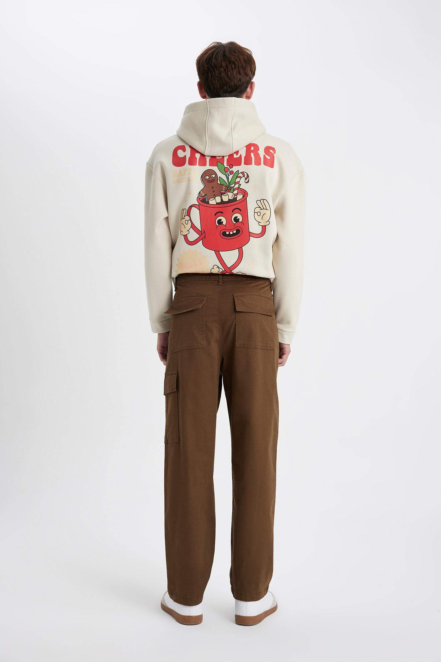 Baggy Fit Regular Hem Gabardine Trousers