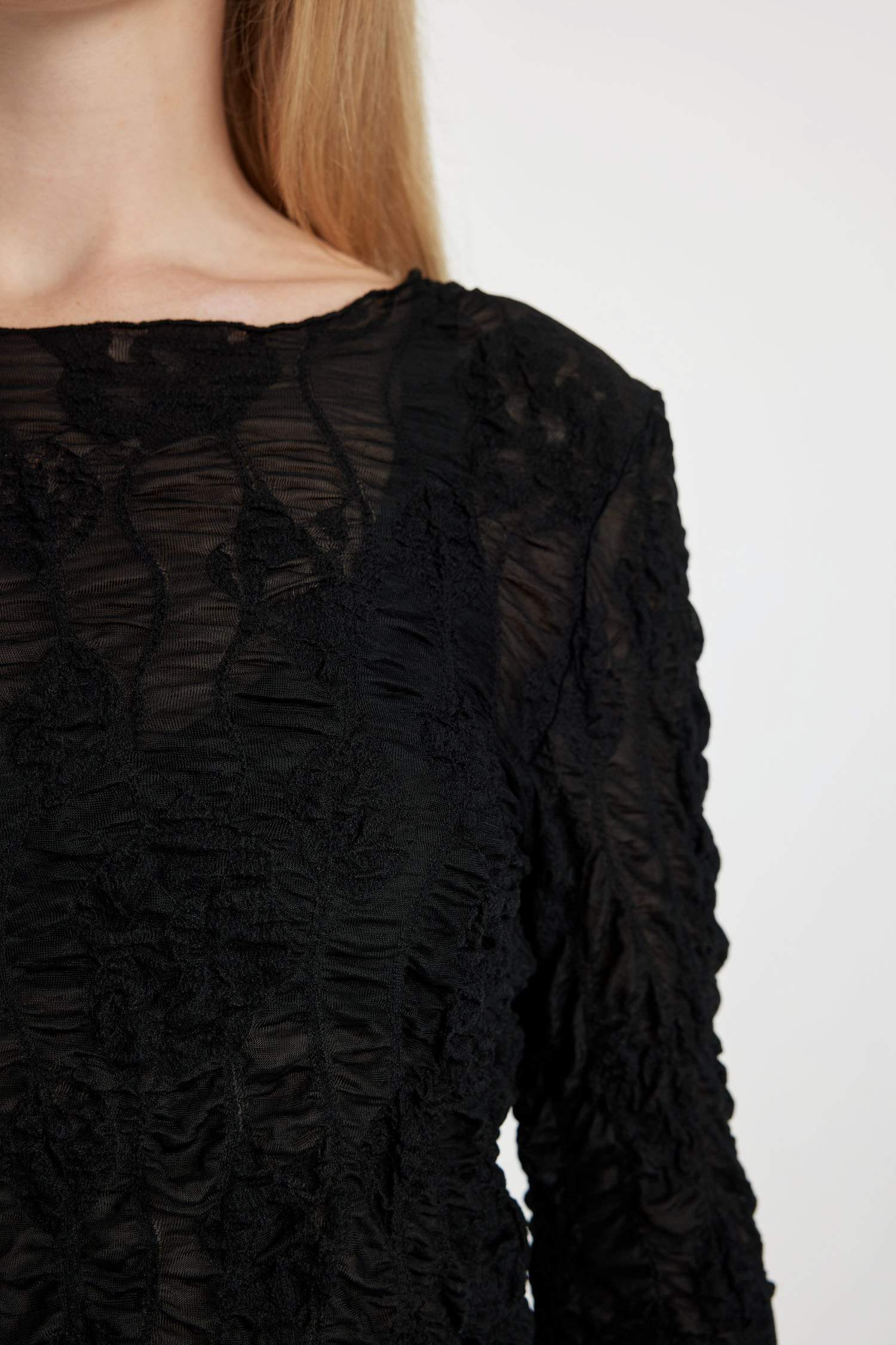 Coool Fitted Tül Uzun Kollu Tişört