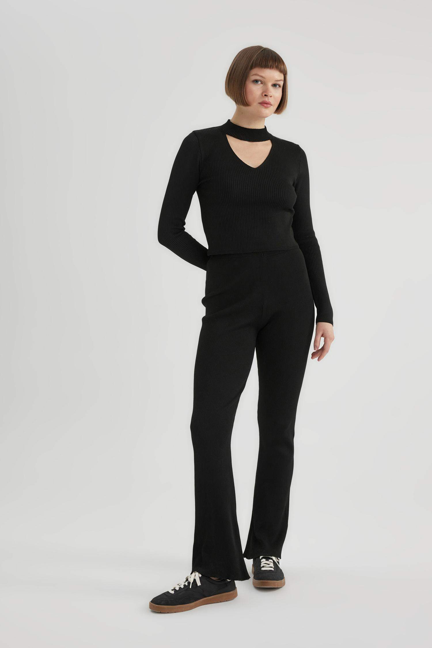 Fitted Choker Yaka Triko Kazak