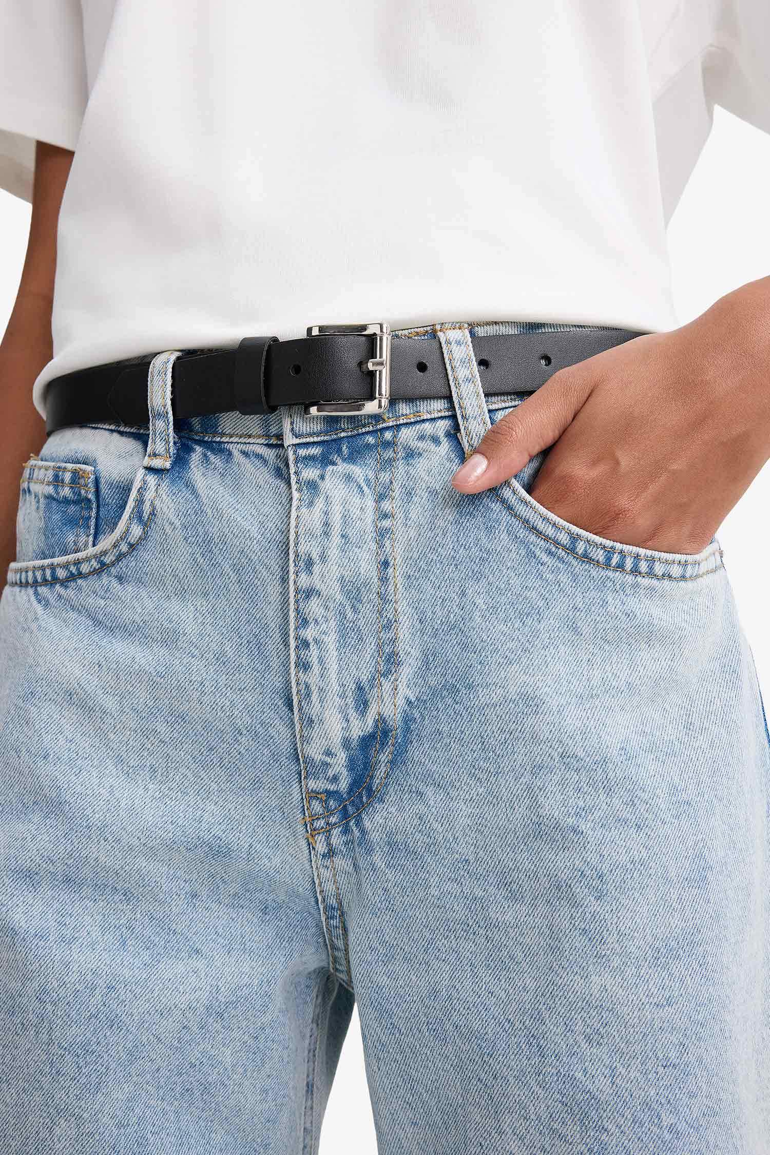 Kadın Suni Deri Jean Kemeri