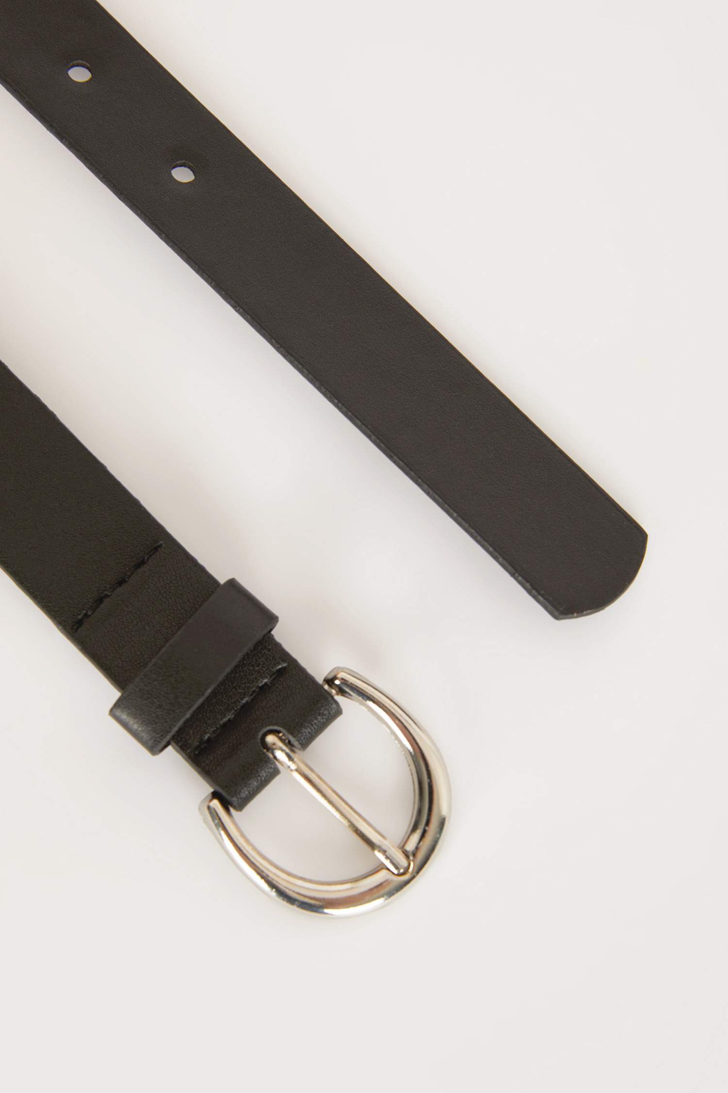 Woman Oval Buckle Faux Leather Denim Belt