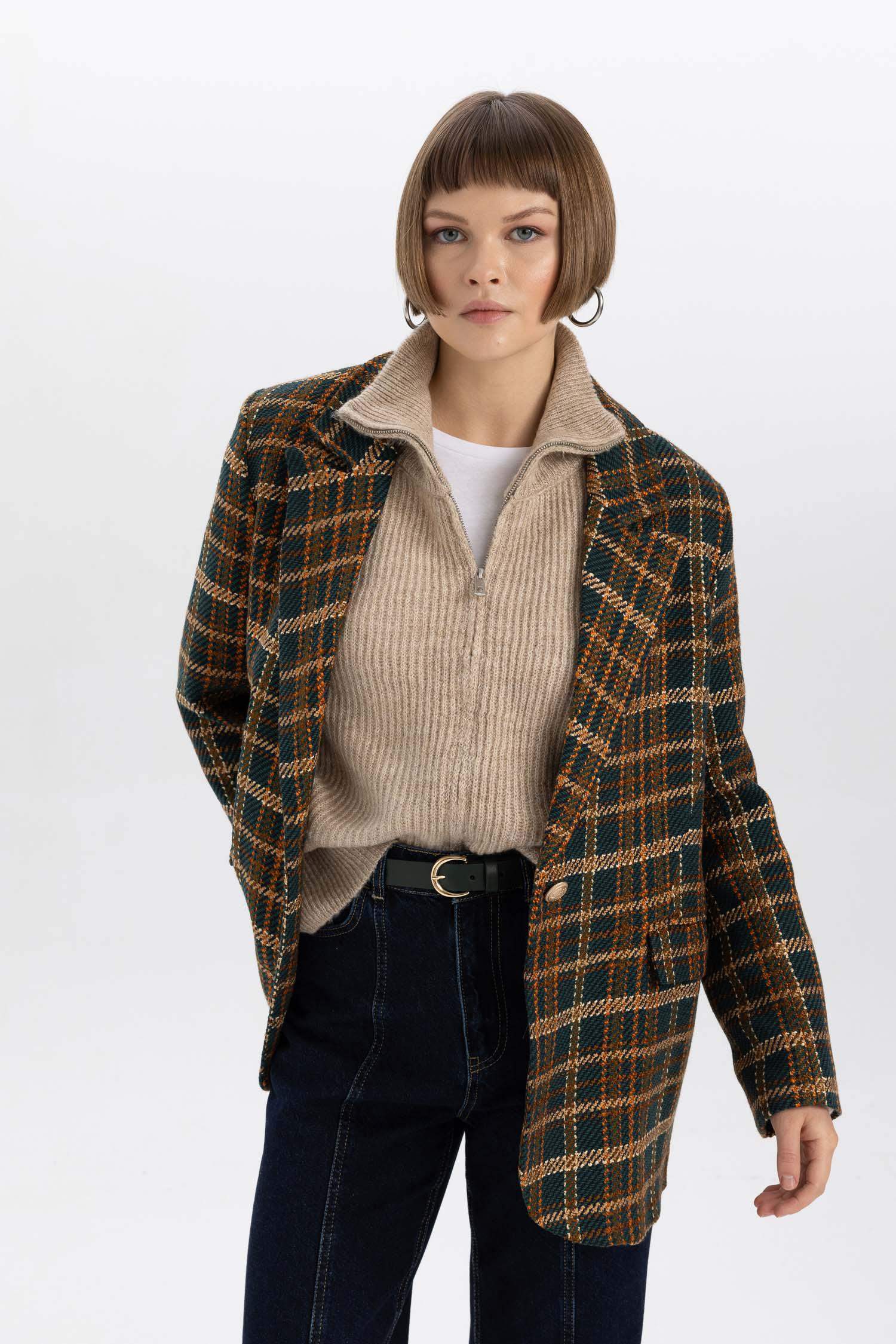 Kadın Oval Toka Suni Deri Jean Kemeri