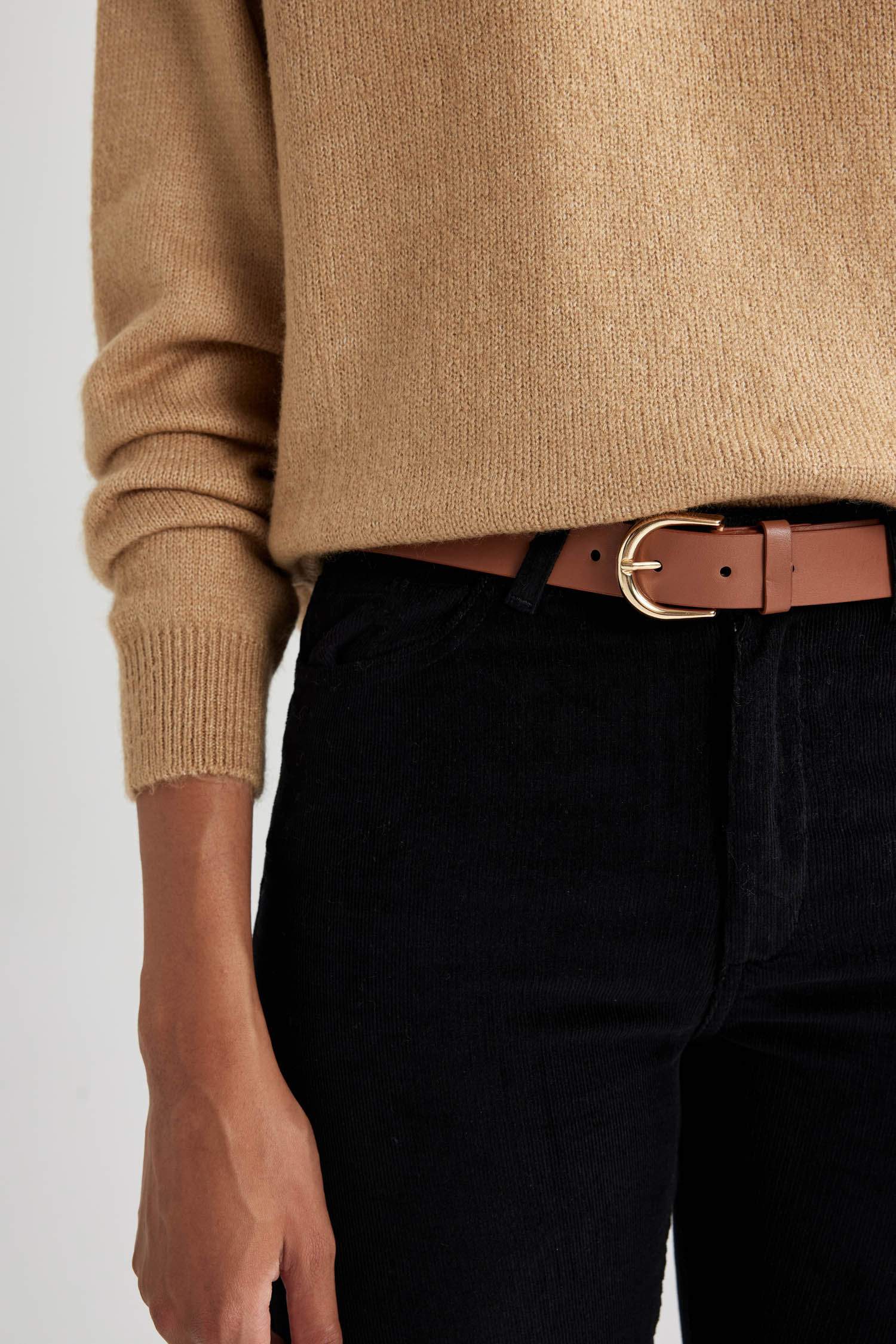 Kadın Suni Deri Jean Kemeri