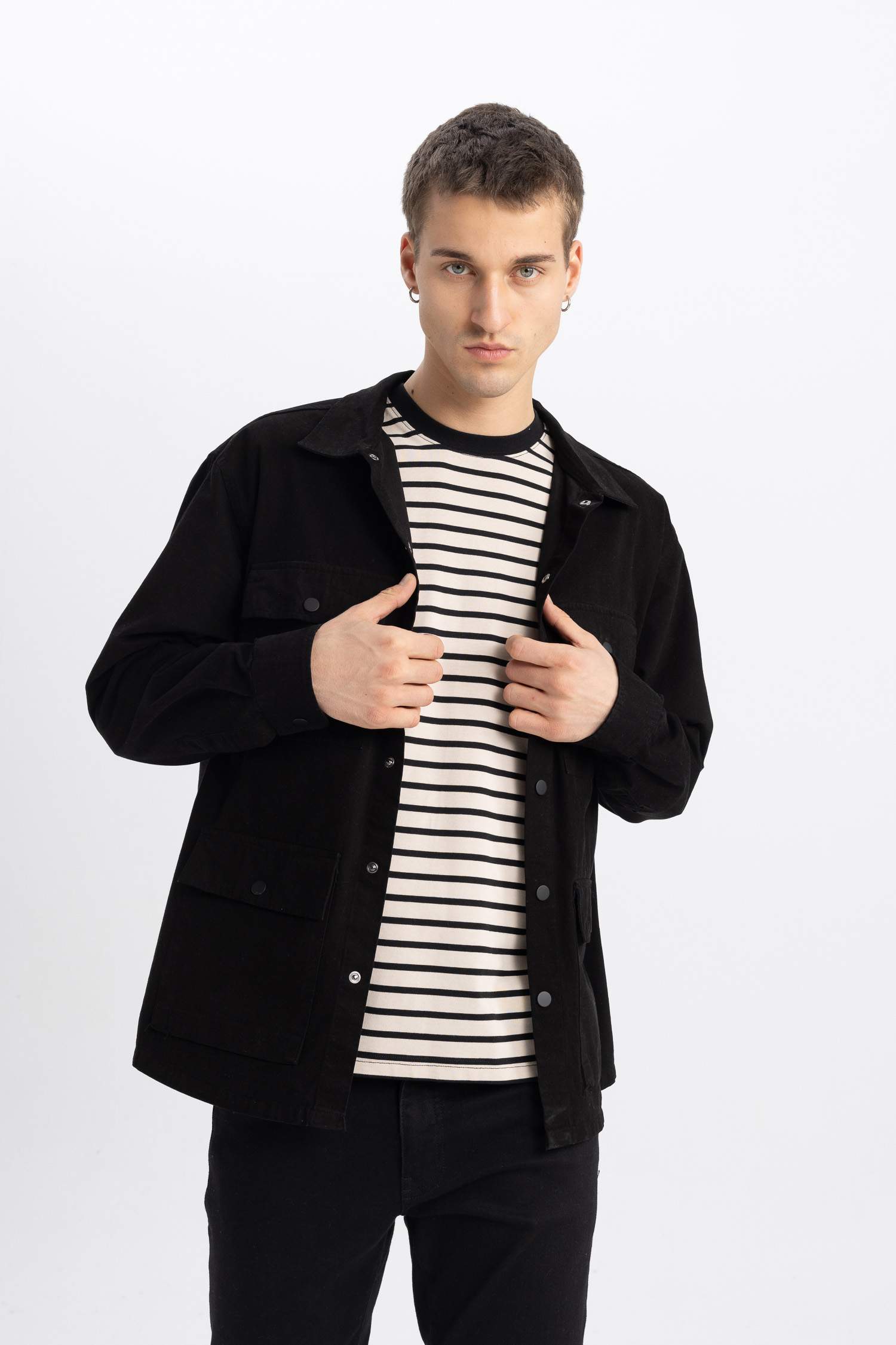 Relax Fit Shirt Collar Cotton Shirt