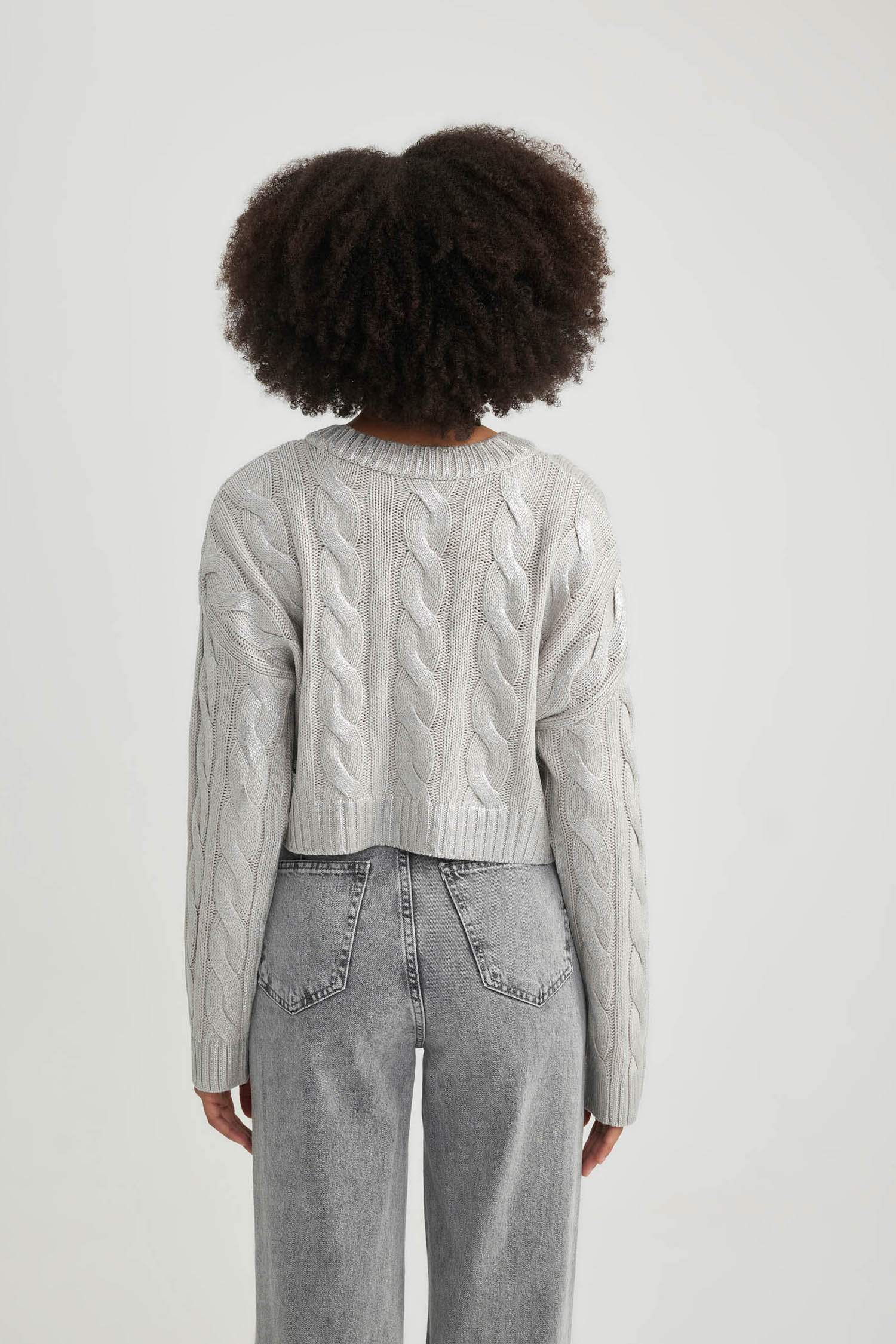 Oversize Geniş Kalıp Bisiklet Yaka Kazak