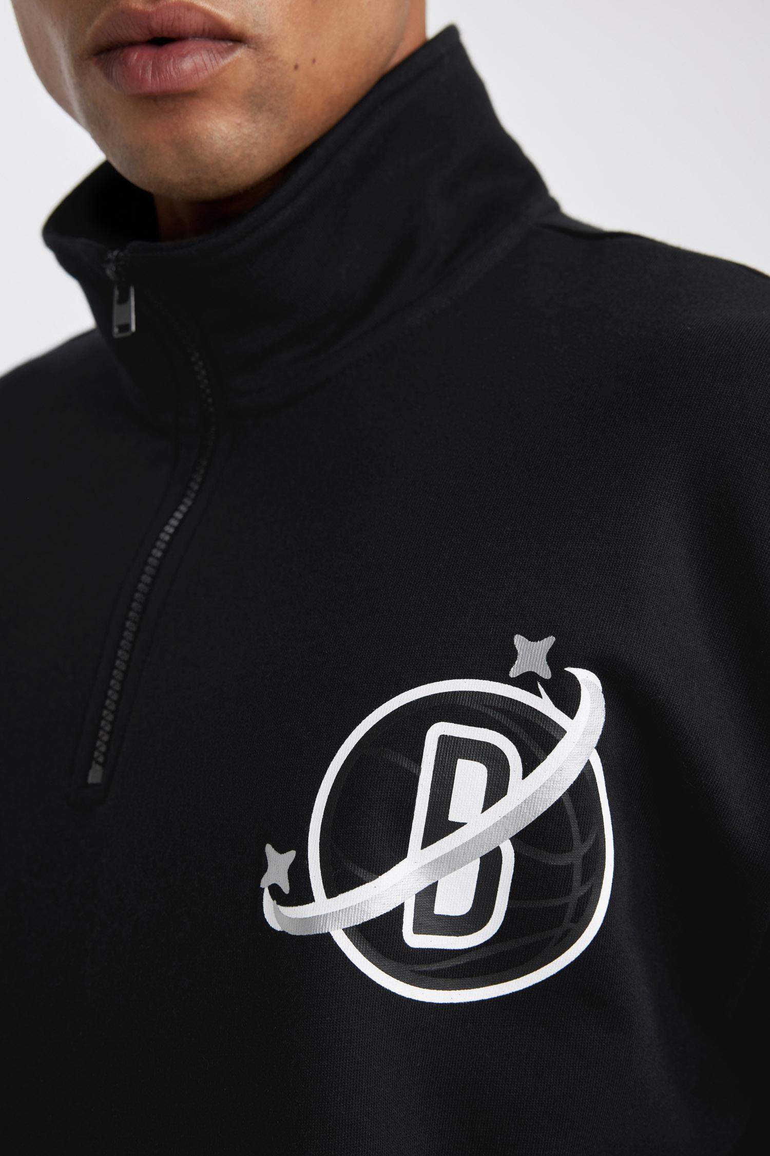 DeFactoFit NBA Brooklyn Nets Oversize Fit Turtleneck Sweatshirt