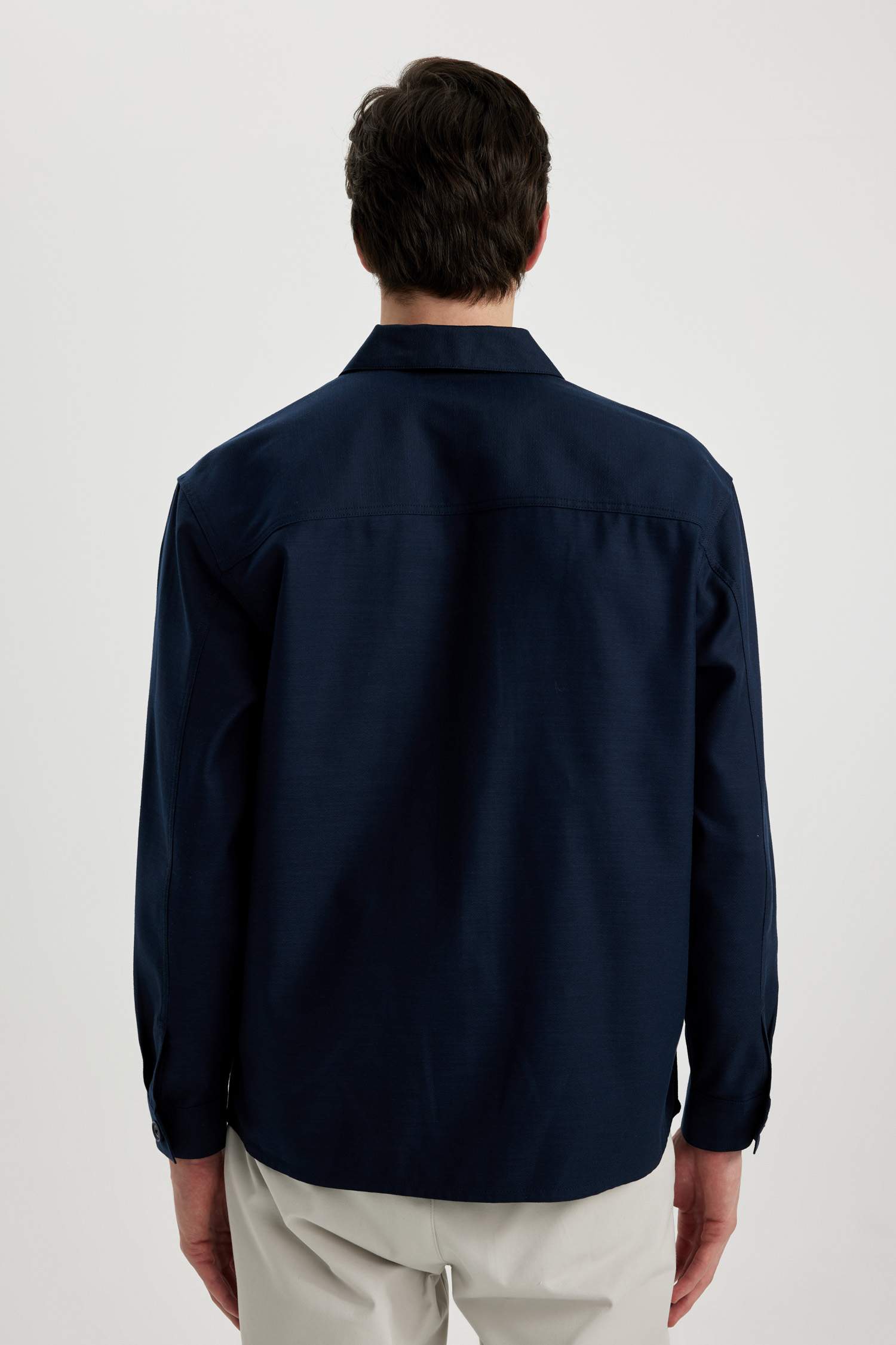 Relax Fit Polo Yaka Cep Detaylı Gömlek Ceket