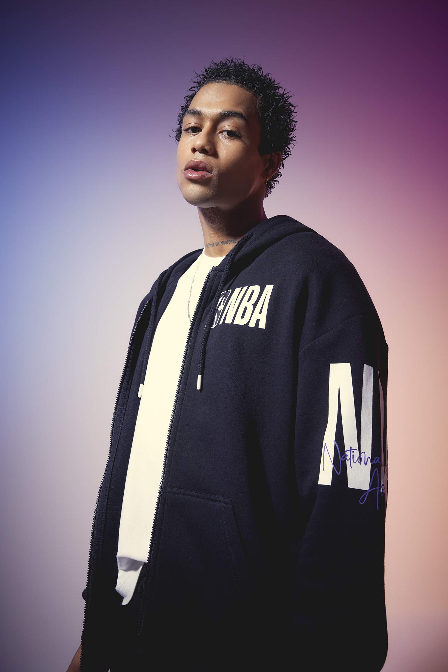 DeFactoFit NBA Wordmark Oversize Fit Hooded Sweatshirt