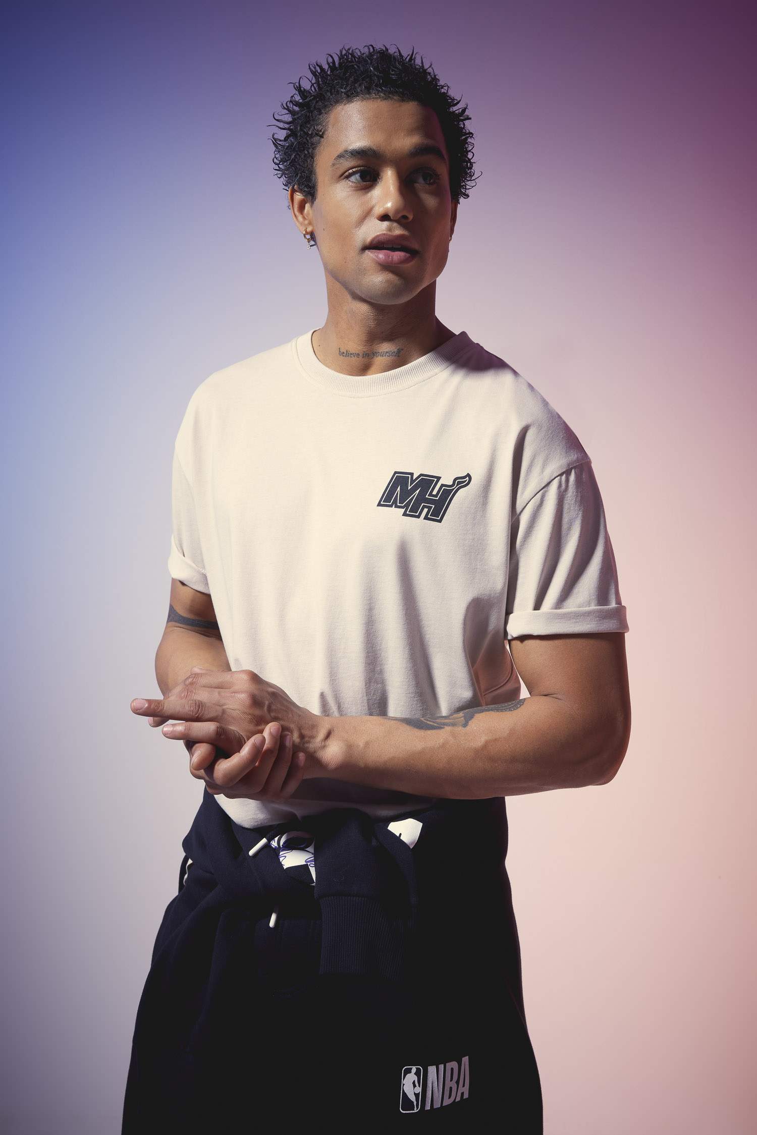 Boxy Fit Licensed by the NBA Miami Heat Crew Neck T-Shirt