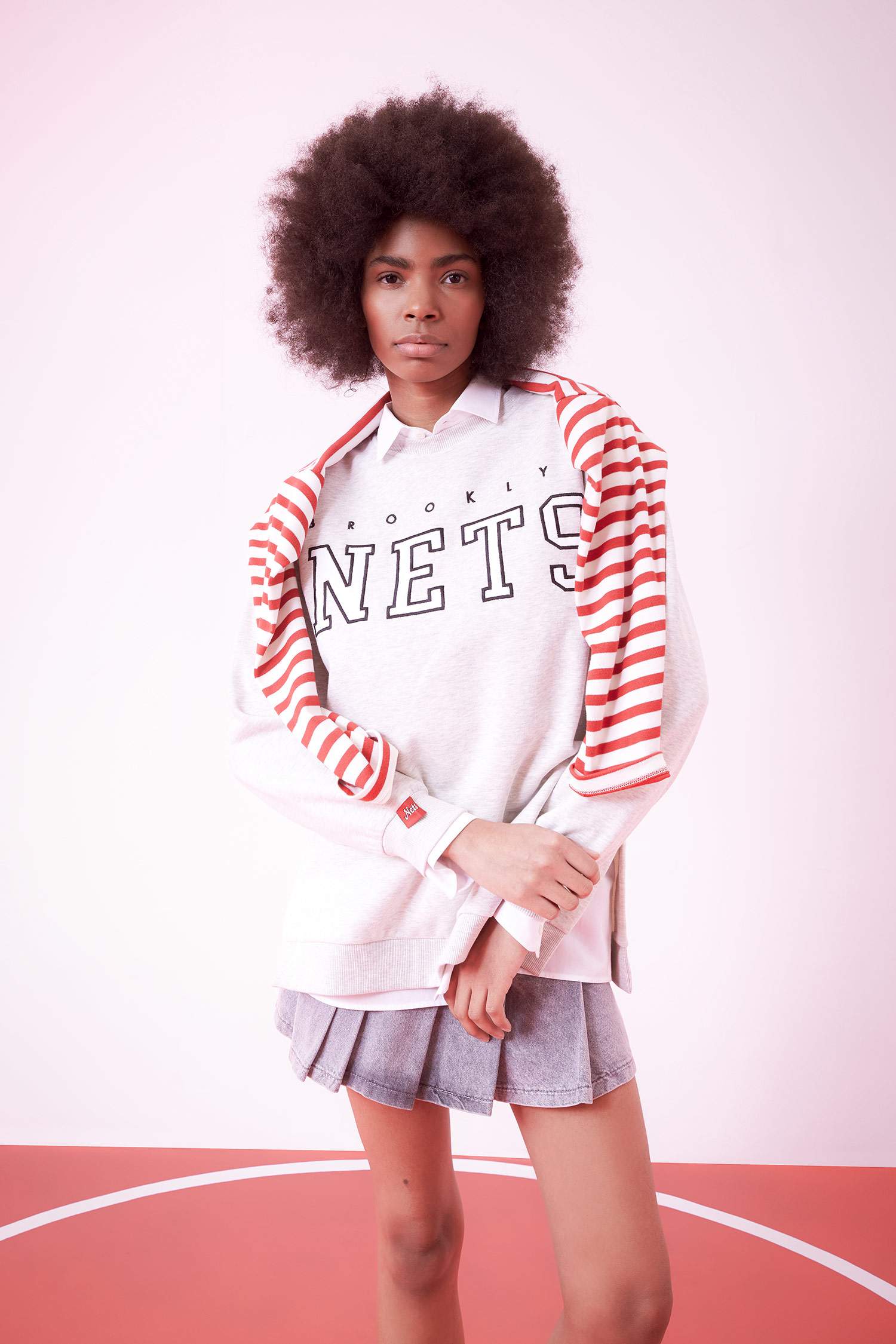 Sweatshirt Oversize Épais Imprimé Logo NBA Brooklyn Nets De Defactofit