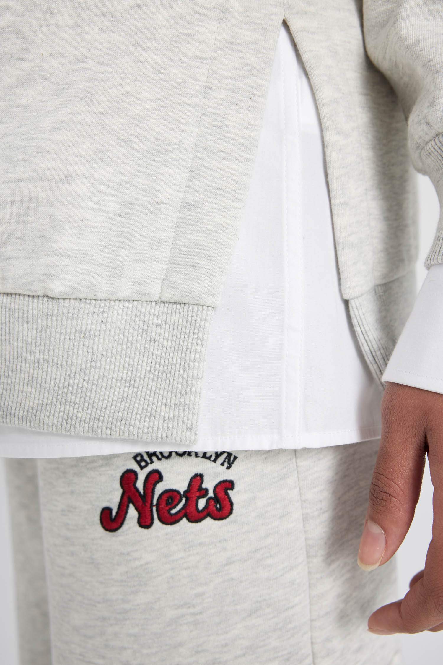 Sweatshirt Oversize Épais Imprimé Logo NBA Brooklyn Nets De Defactofit