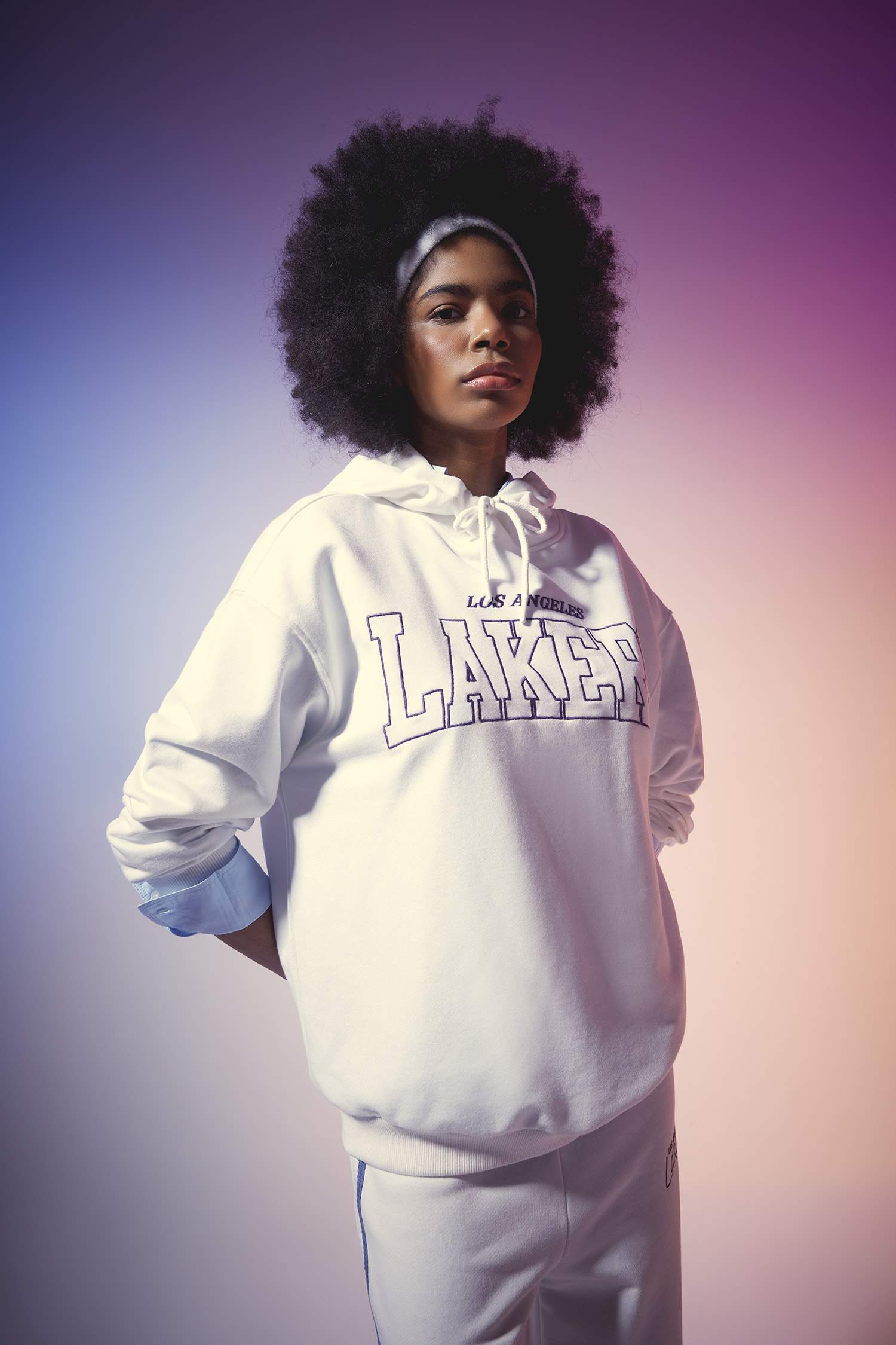 NBA Los Angeles Lakers Oversize Geniş Kalıp Kapüşonlu Sweatshirt