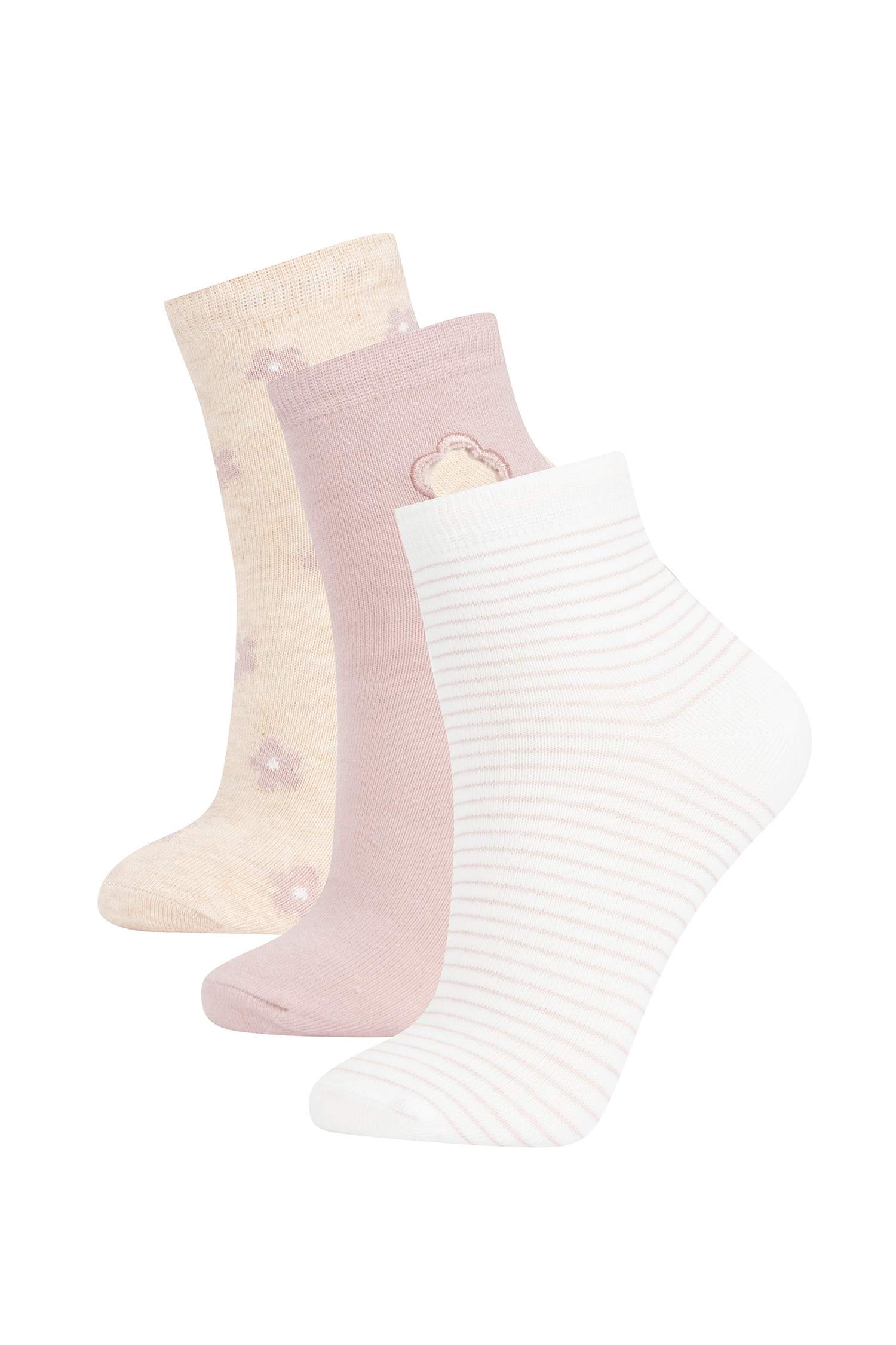 Kadın 3'lü Pamuklu Soket Çorap