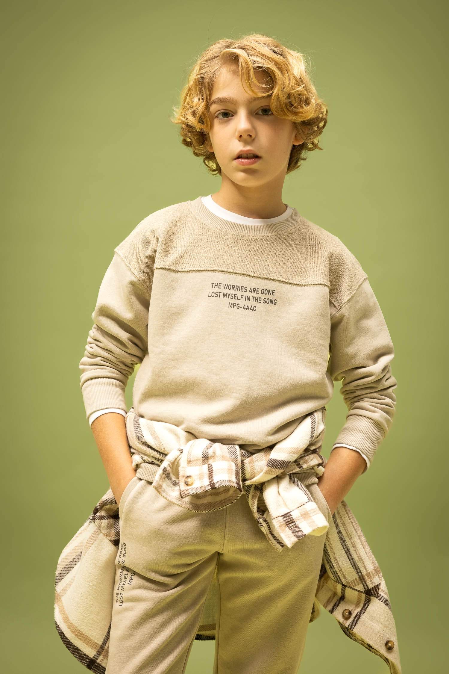 Sweat- Shirt Coupe Oversize Col Rond Imprimé Pour Garçon