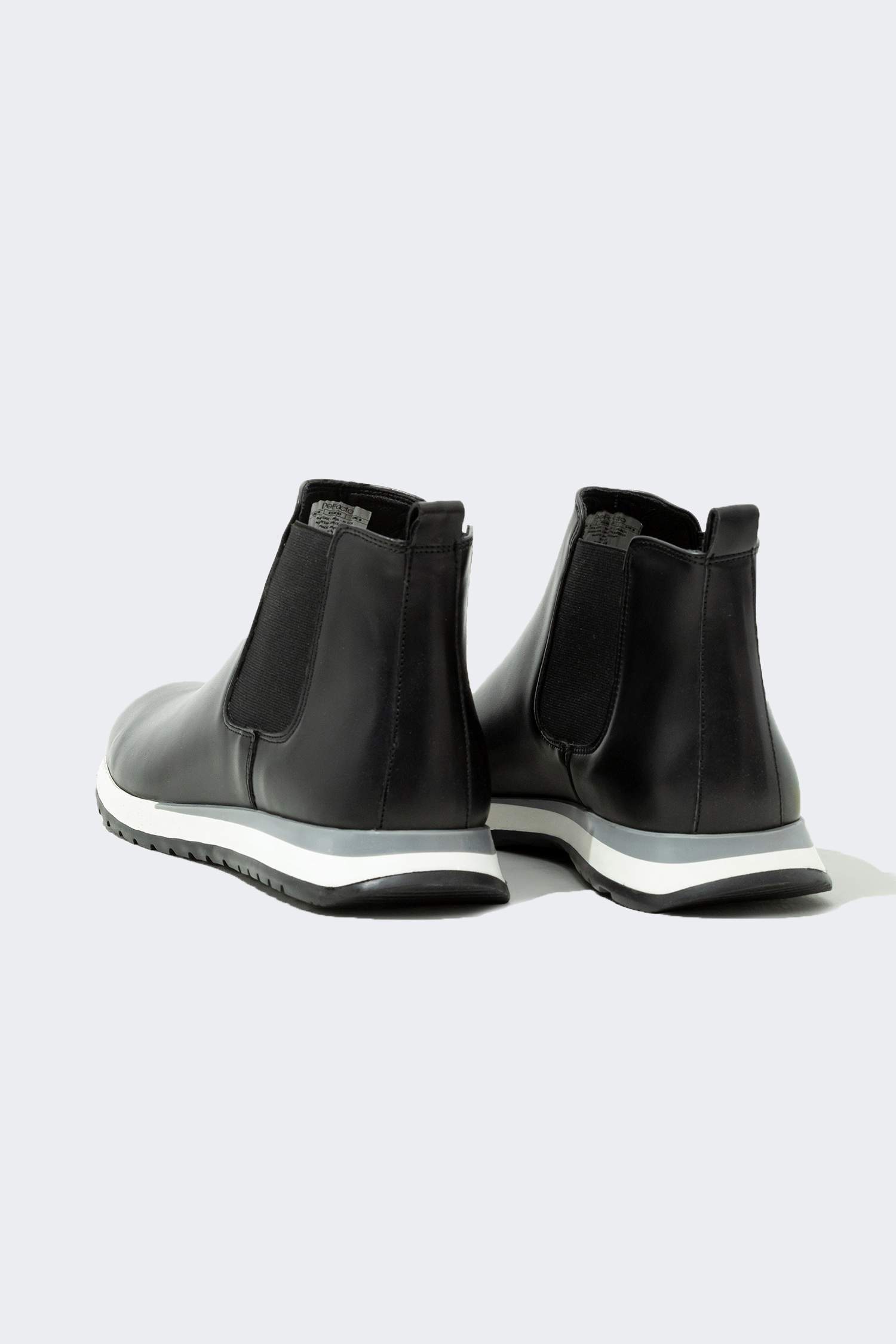 Men Slip On High Sole Faux Leather Boots