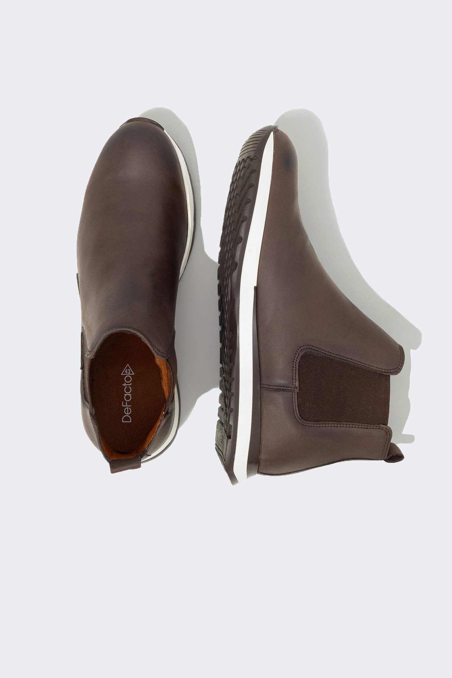 Men Slip On High Sole Faux Leather Boots