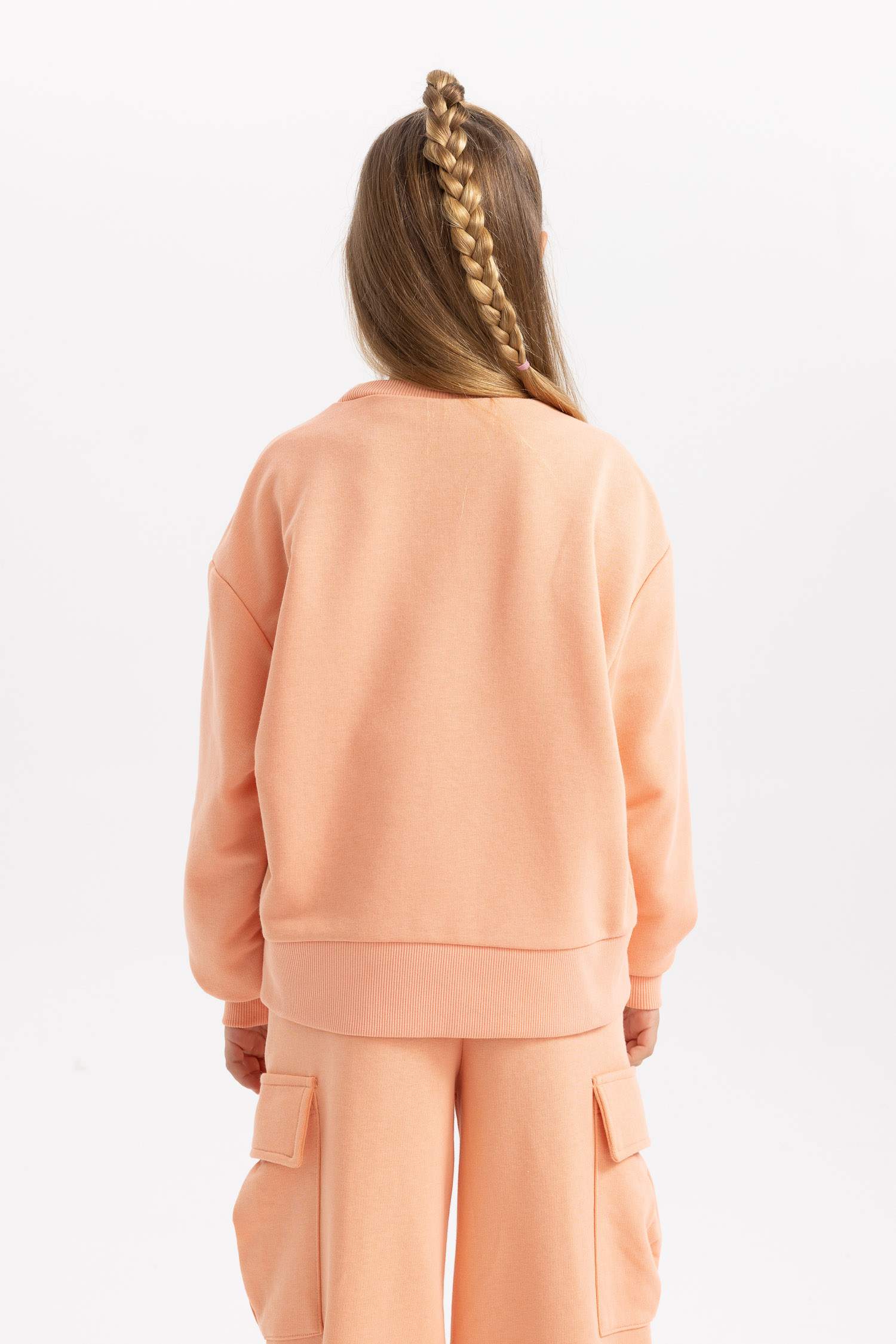 Girl Printed Crew Neck Thick Sweatshirt