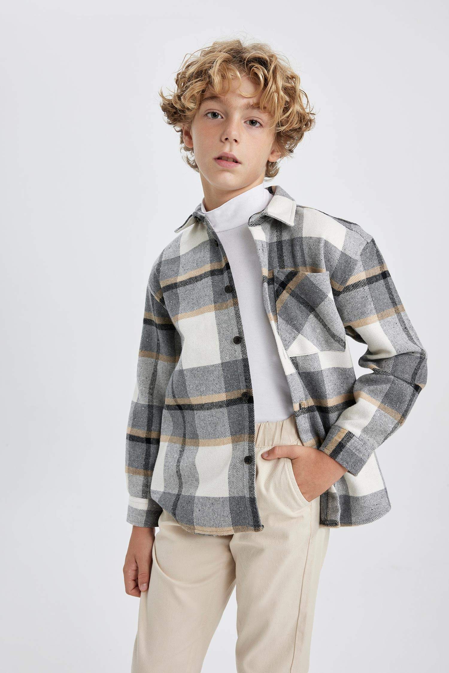 قميص بولو ردن طويل ولادي اوفر سايز