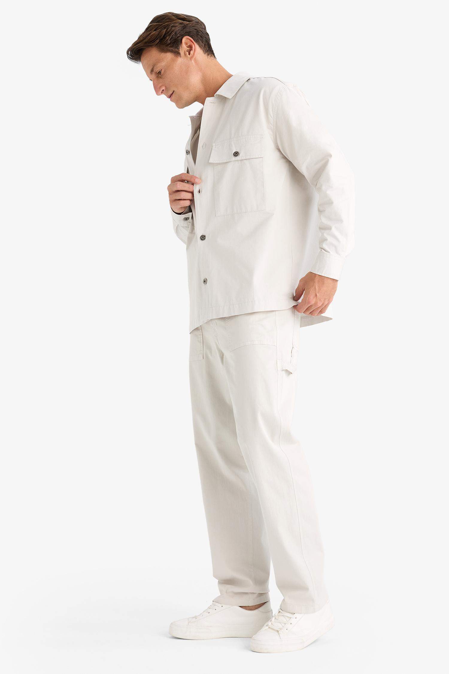 Брюки прямого кроя из габардина