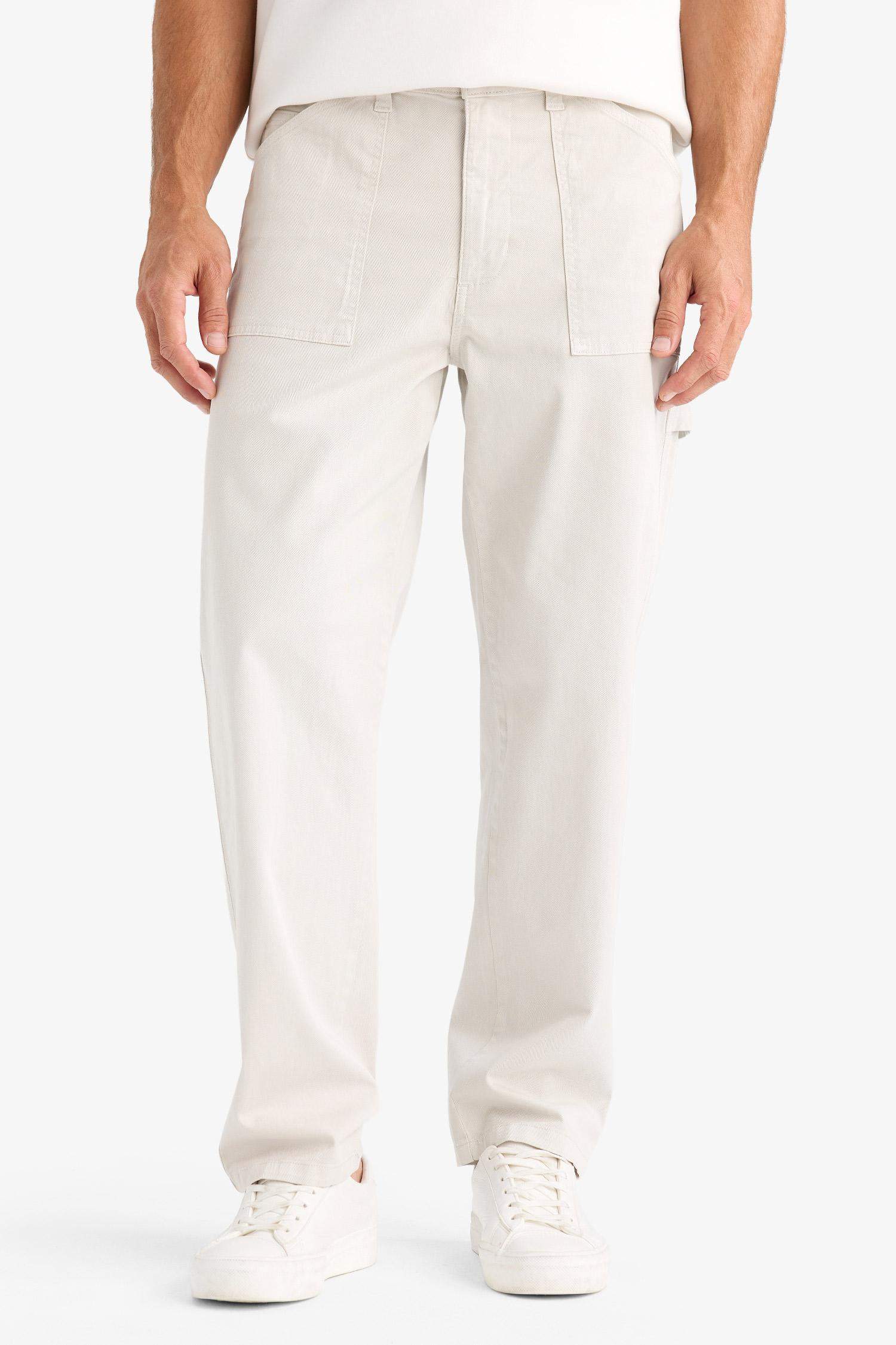 Брюки прямого кроя из габардина