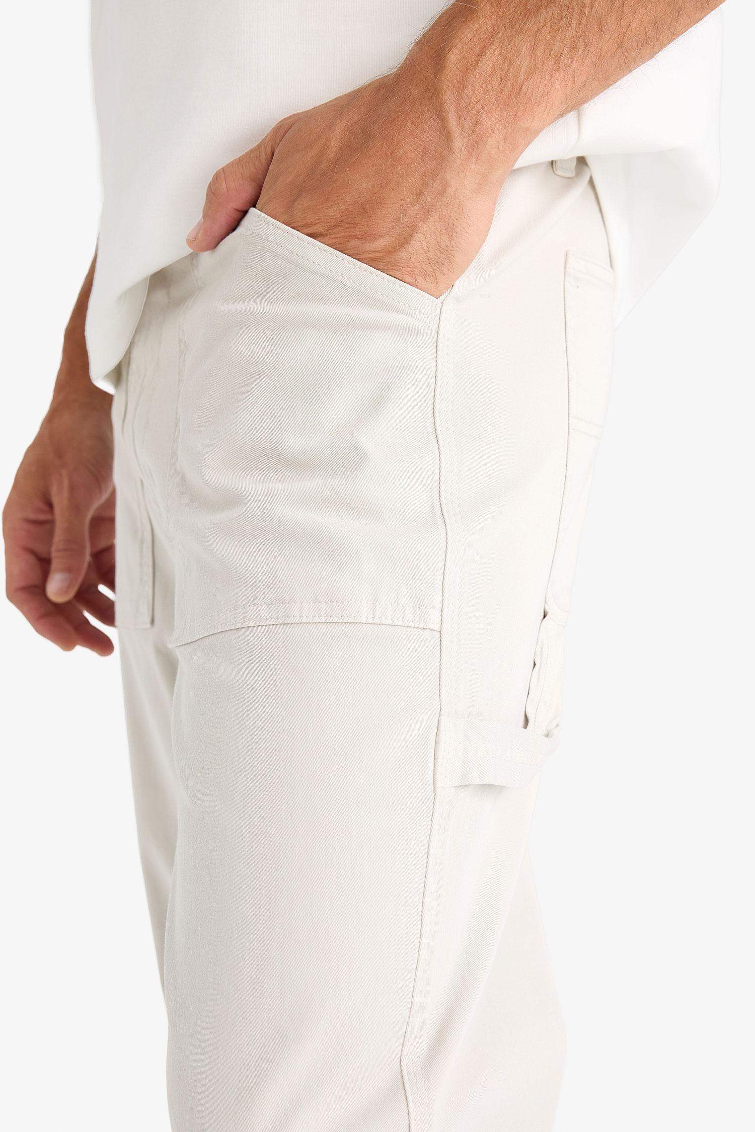 Брюки прямого кроя из габардина