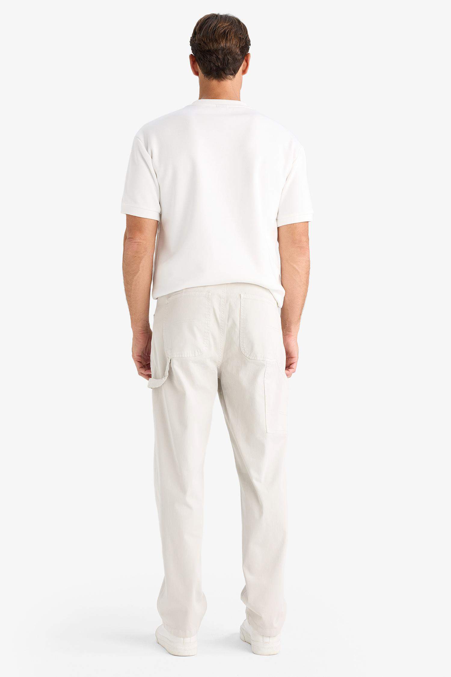 Брюки прямого кроя из габардина