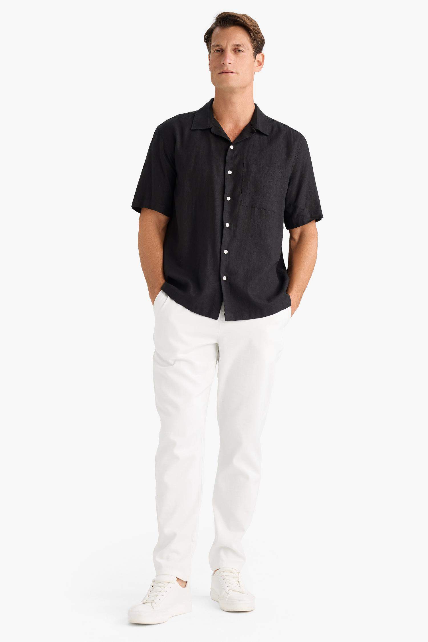 Yazlık Tensel Kumaş Jogger Pantolon Basic Düz Cepli Dar Paça