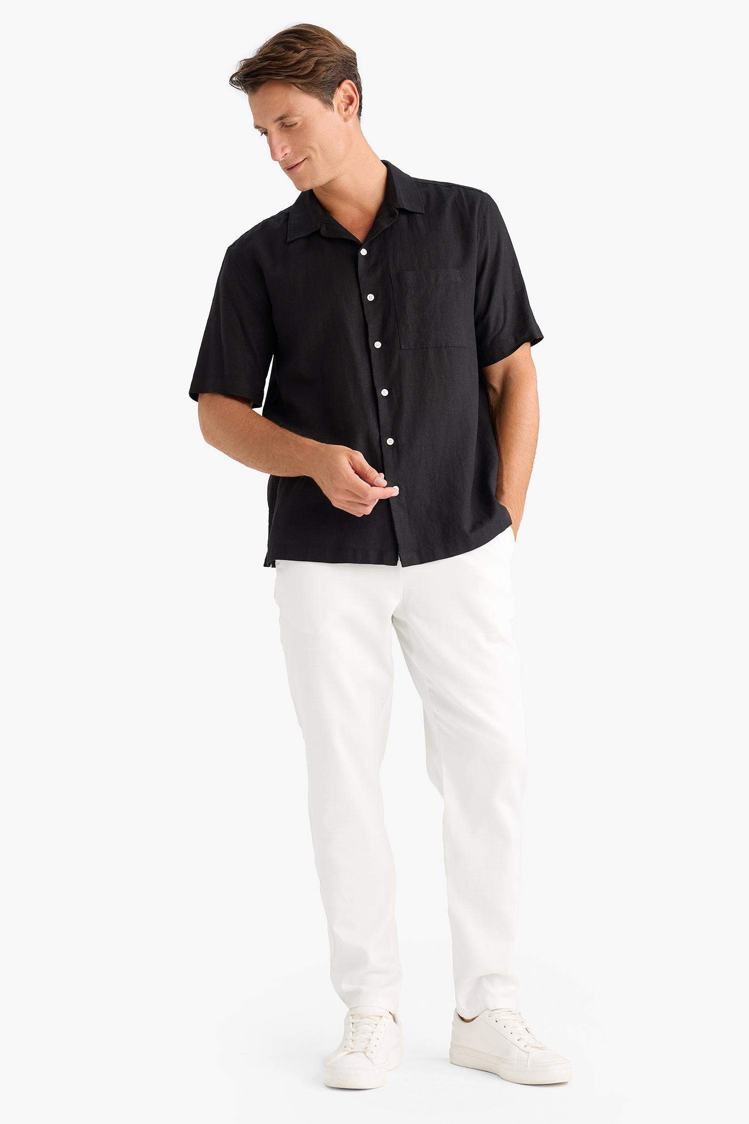 Yazlık Tensel Kumaş Jogger Pantolon Basic Düz Cepli Dar Paça