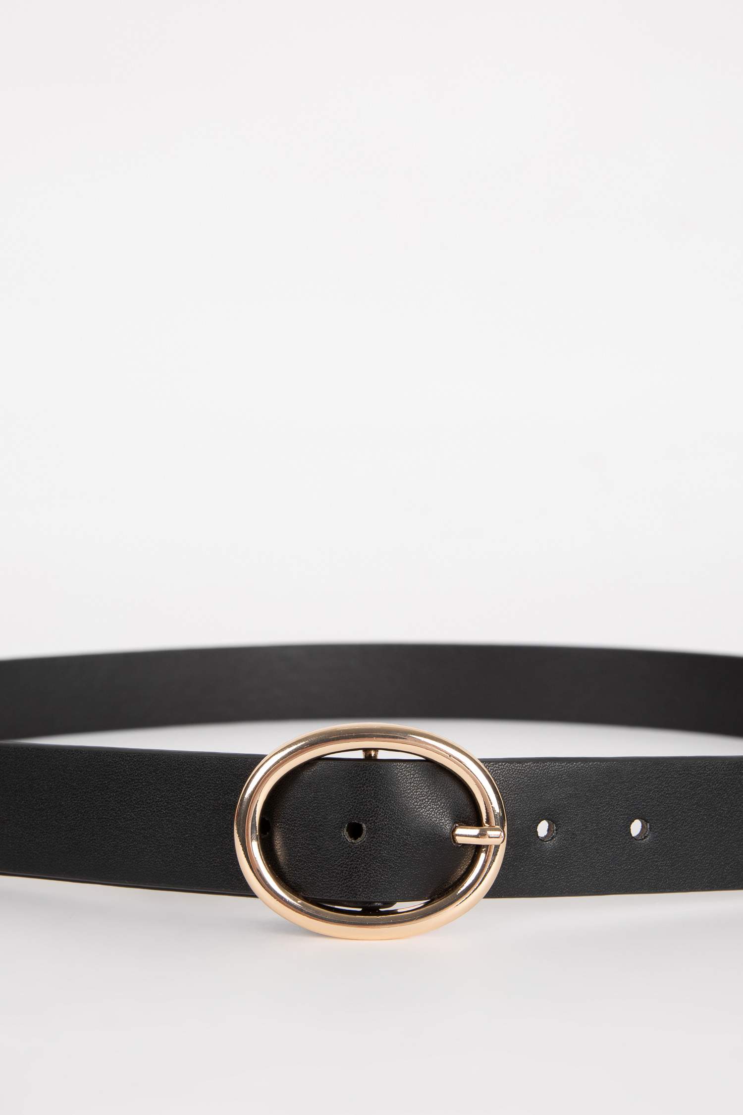 Ceinture en similicuir avec boucle ovale pour femme