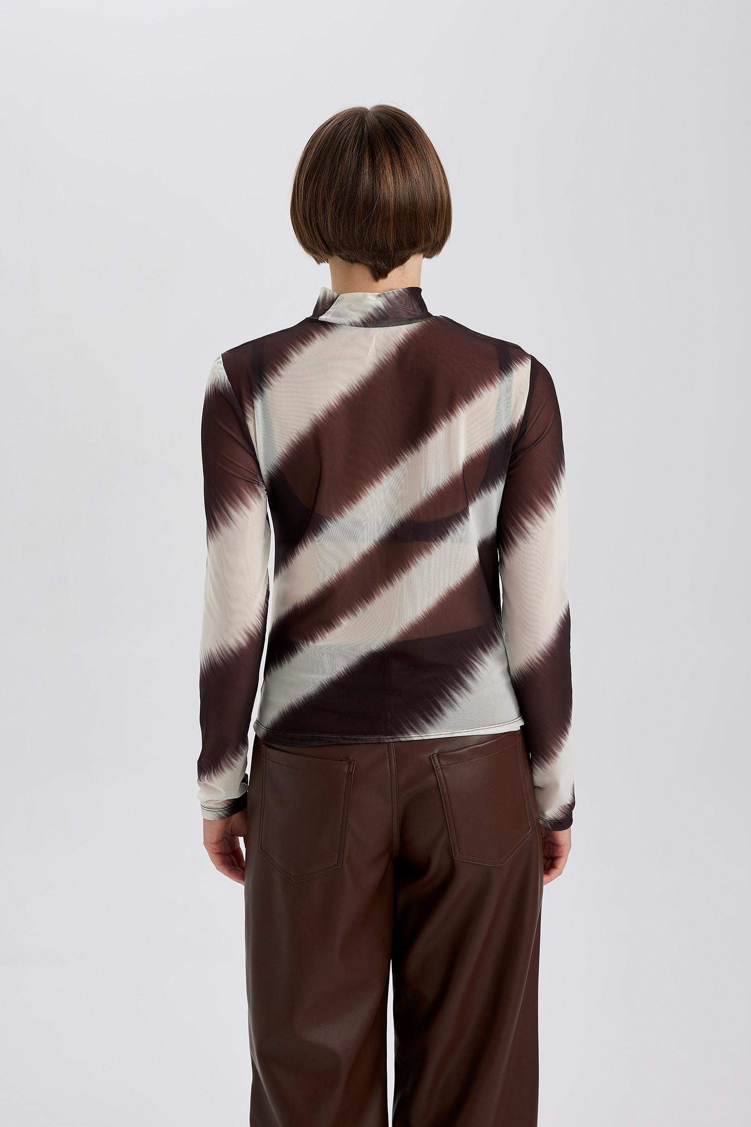 تيشيرت تول ردن طويل سليم فيت بياخة مستديرة