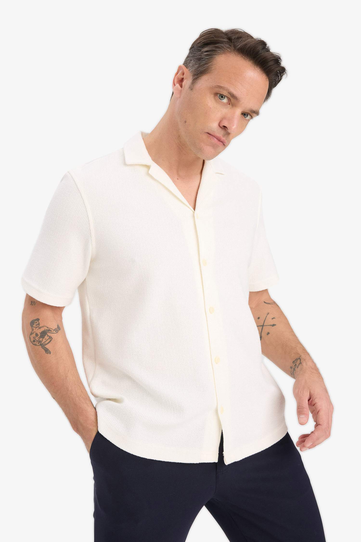 Relax Fit Summer Cotton Short Sleeve Shirt