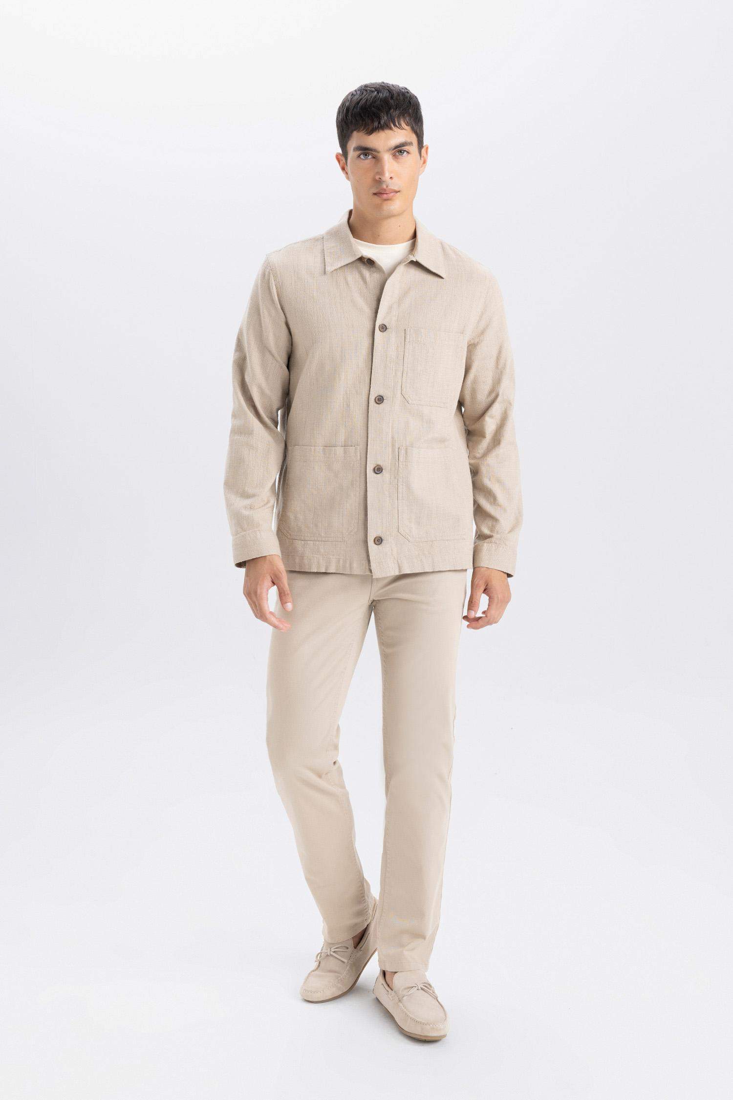 Regular Fit Polo Yaka Pamuklu Cepli Gömlek