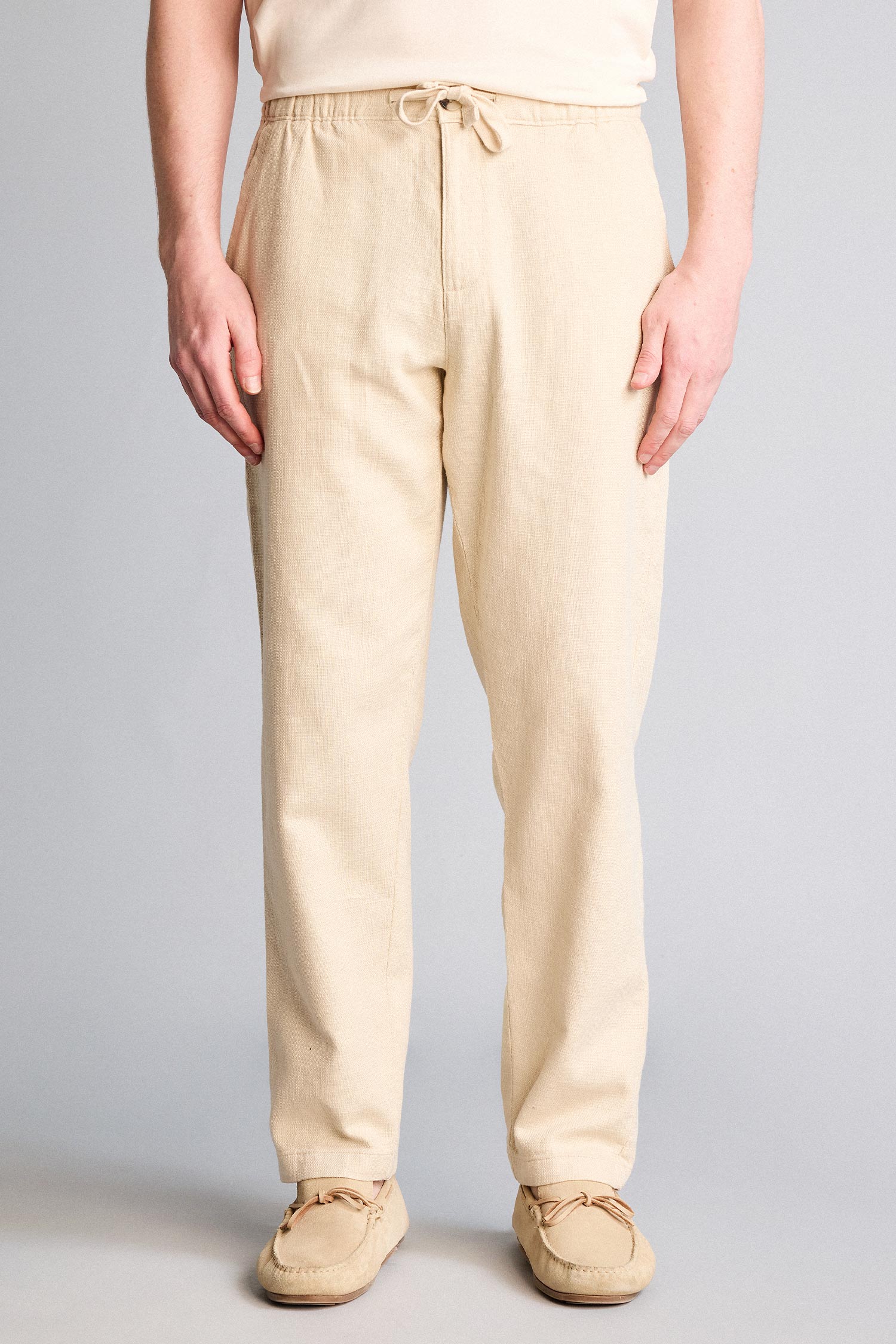 DeFacto %100 Pamuk Regular Fit Keten Görünümlü Jogger Pantolon görsel 2