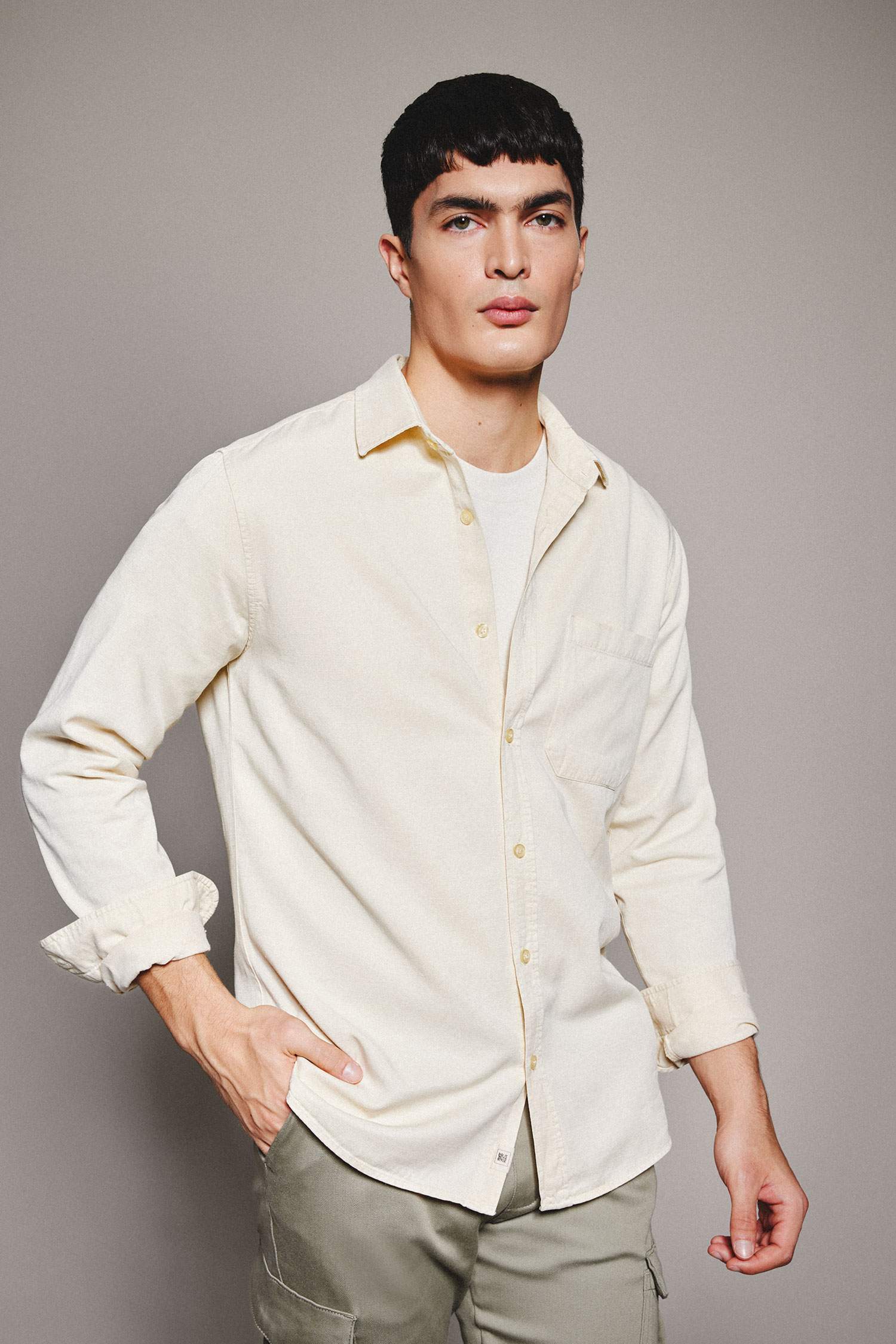 قميص بولو ردن طويل قصة عادية