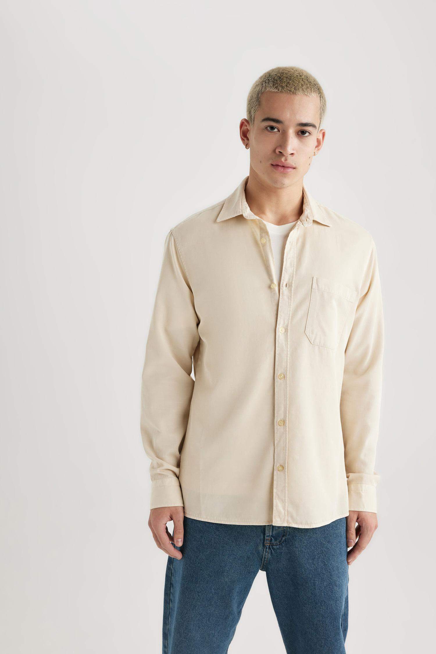 Regular Fit Polo Yaka Pamuklu Uzun Kollu Gömlek