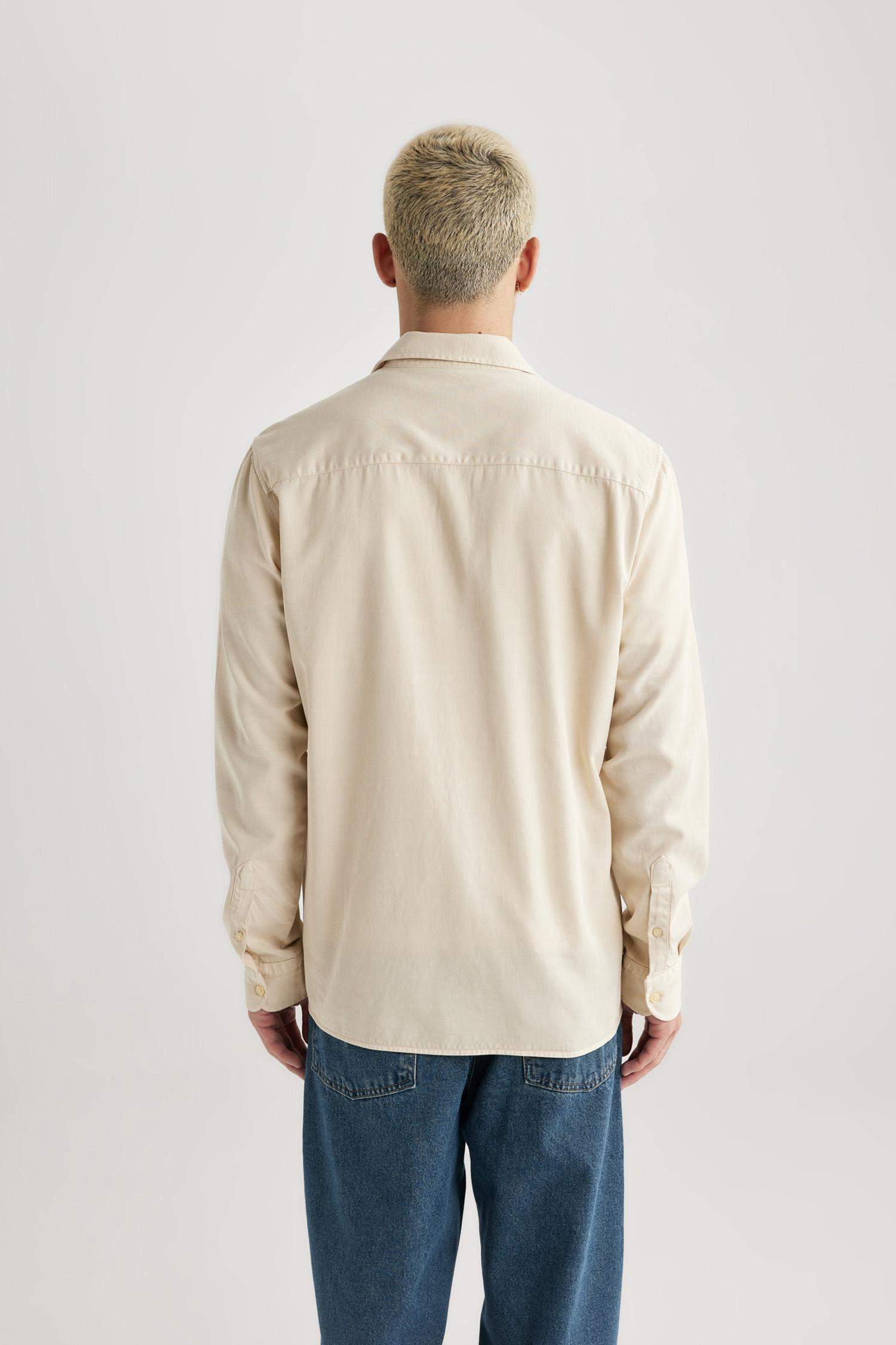 Regular Fit Polo Yaka Pamuklu Uzun Kollu Gömlek